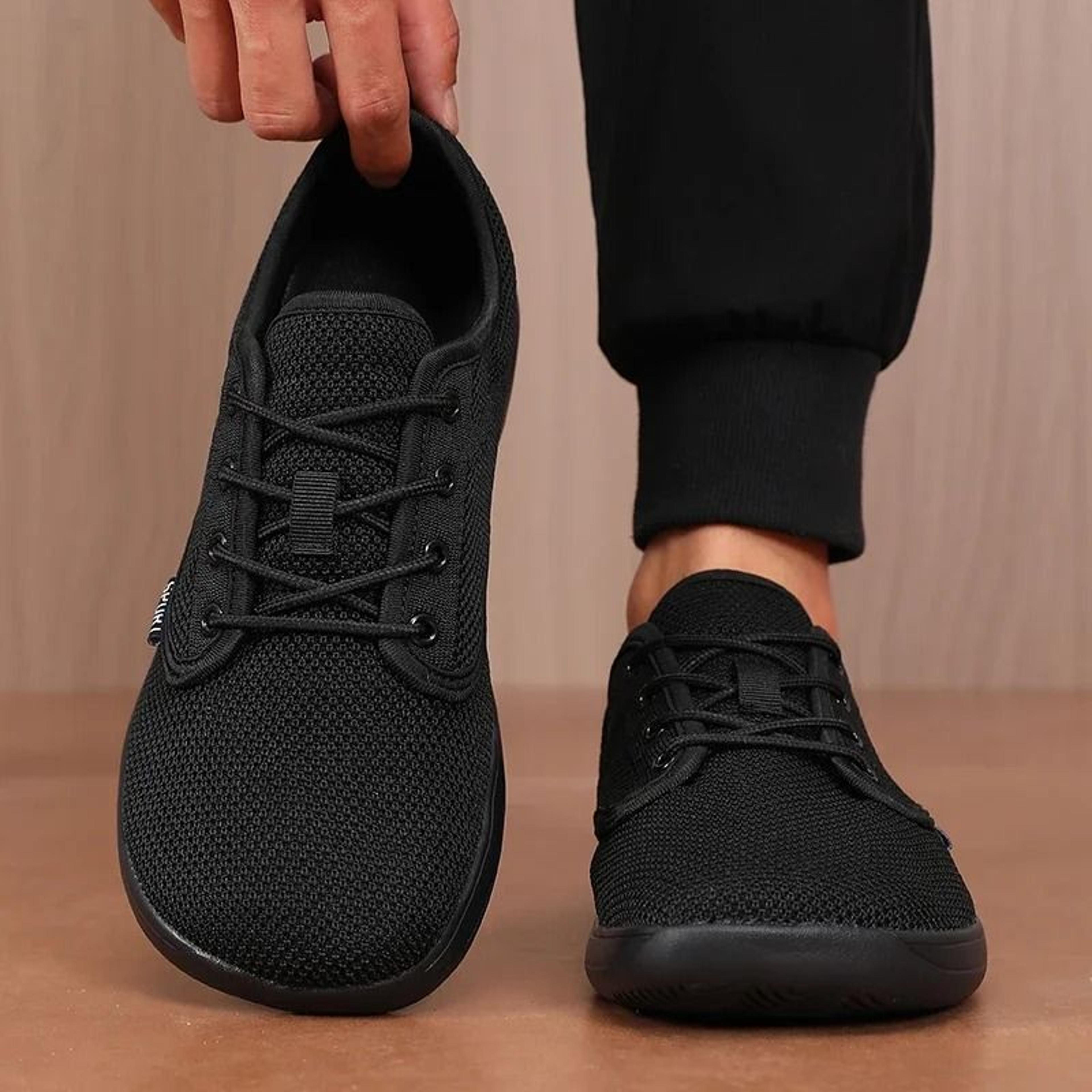 Wide Toe Men Shoes Breathable Knitted Mesh Soft Sole Casual Walking Shoes 7
