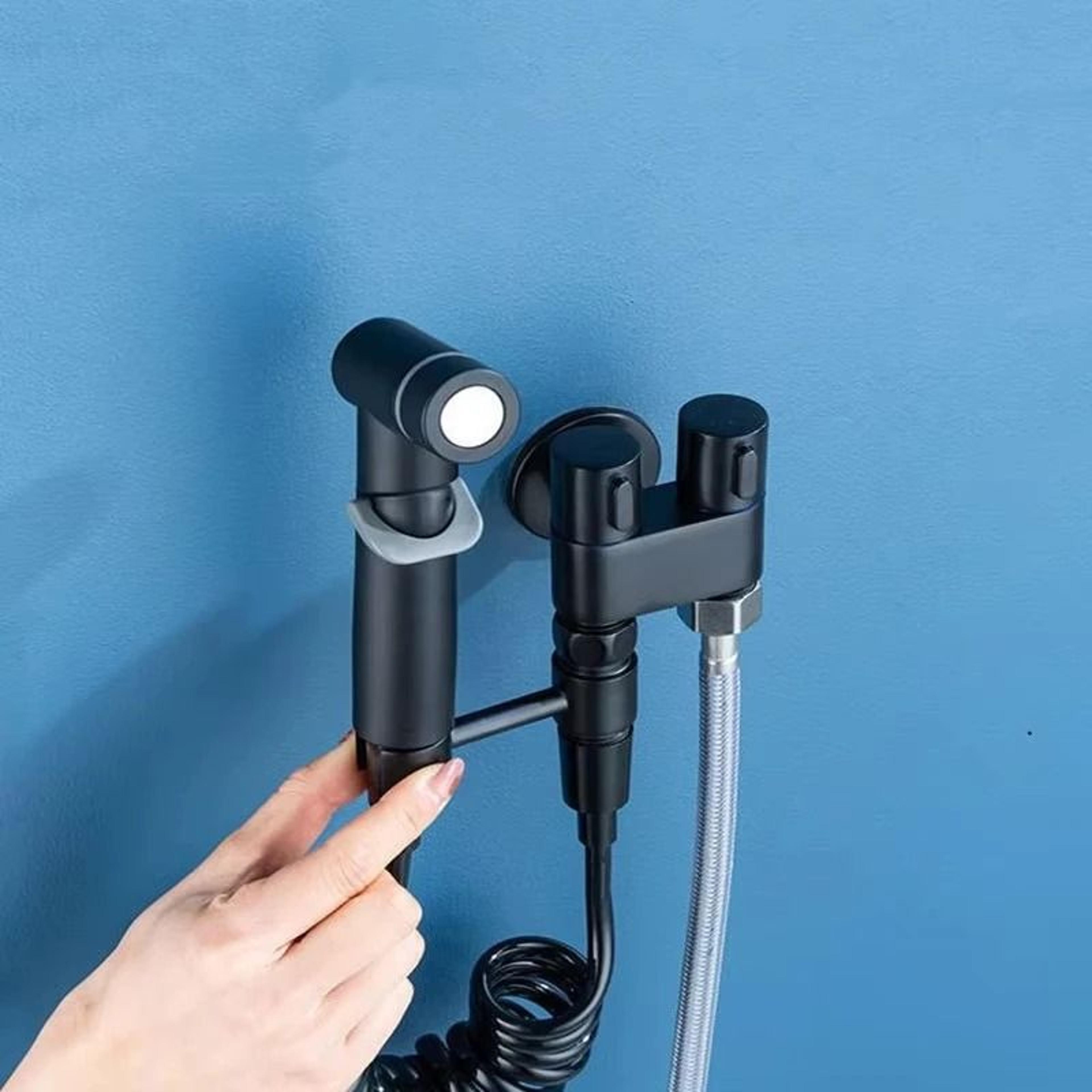 Handheld Bidet Toilet Sprayer Set With Adjustable Pressure And Dual Switch 2
