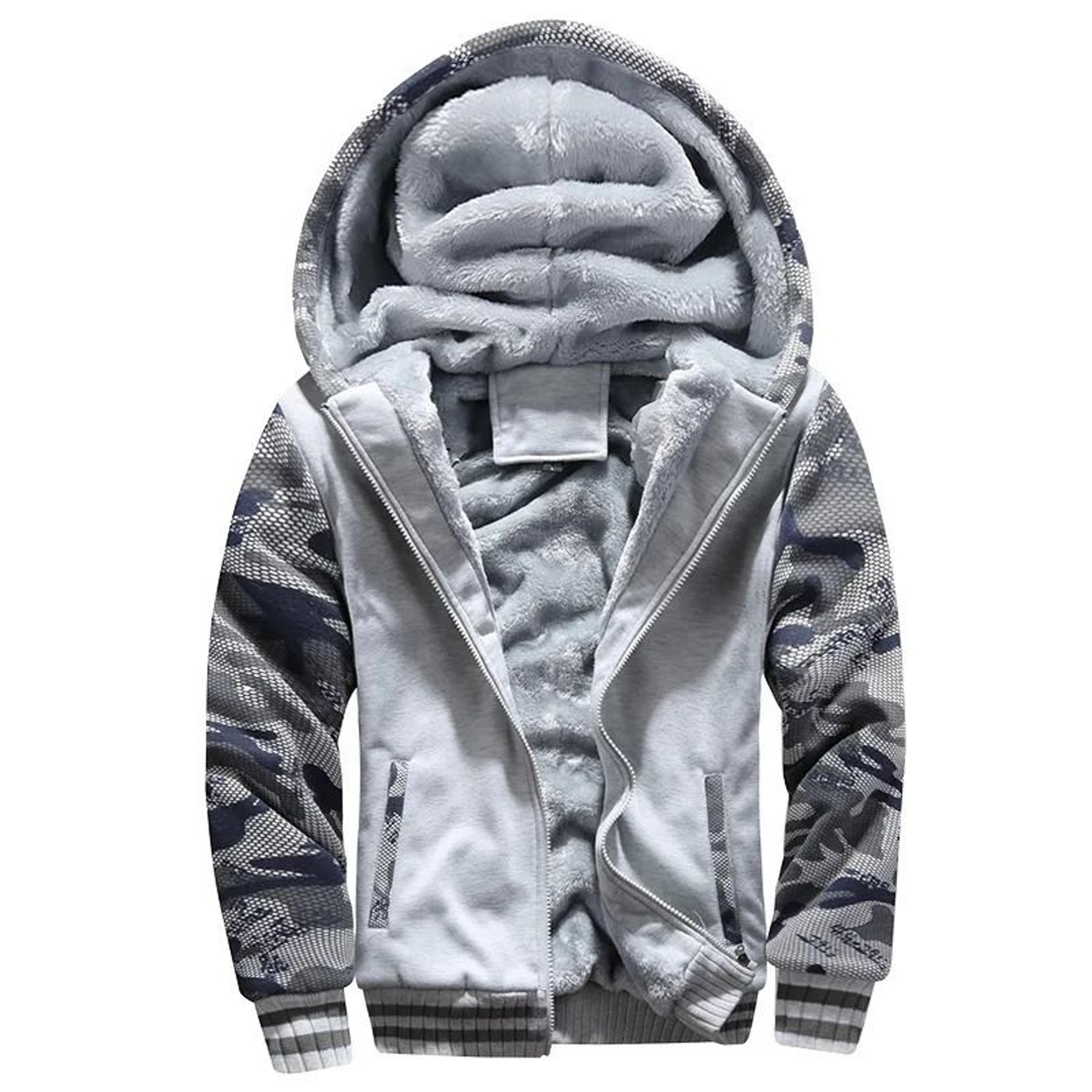 Mens Camouflage Winter Jacket With Fleece Lining And Hood 11
