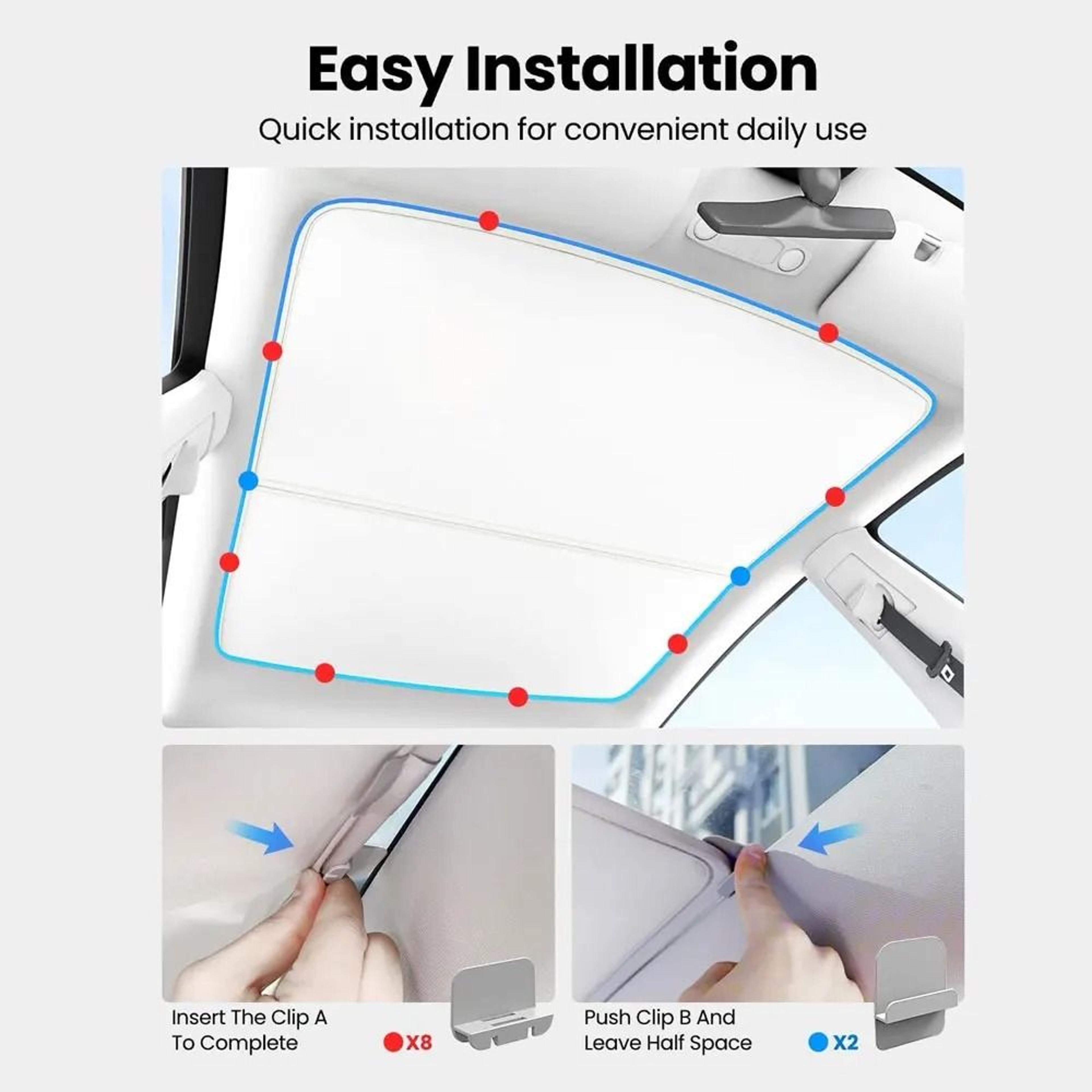 Tesla Model 3 And Model Y Sunroof Sunshade With UV Protection And Heat Insulation 6