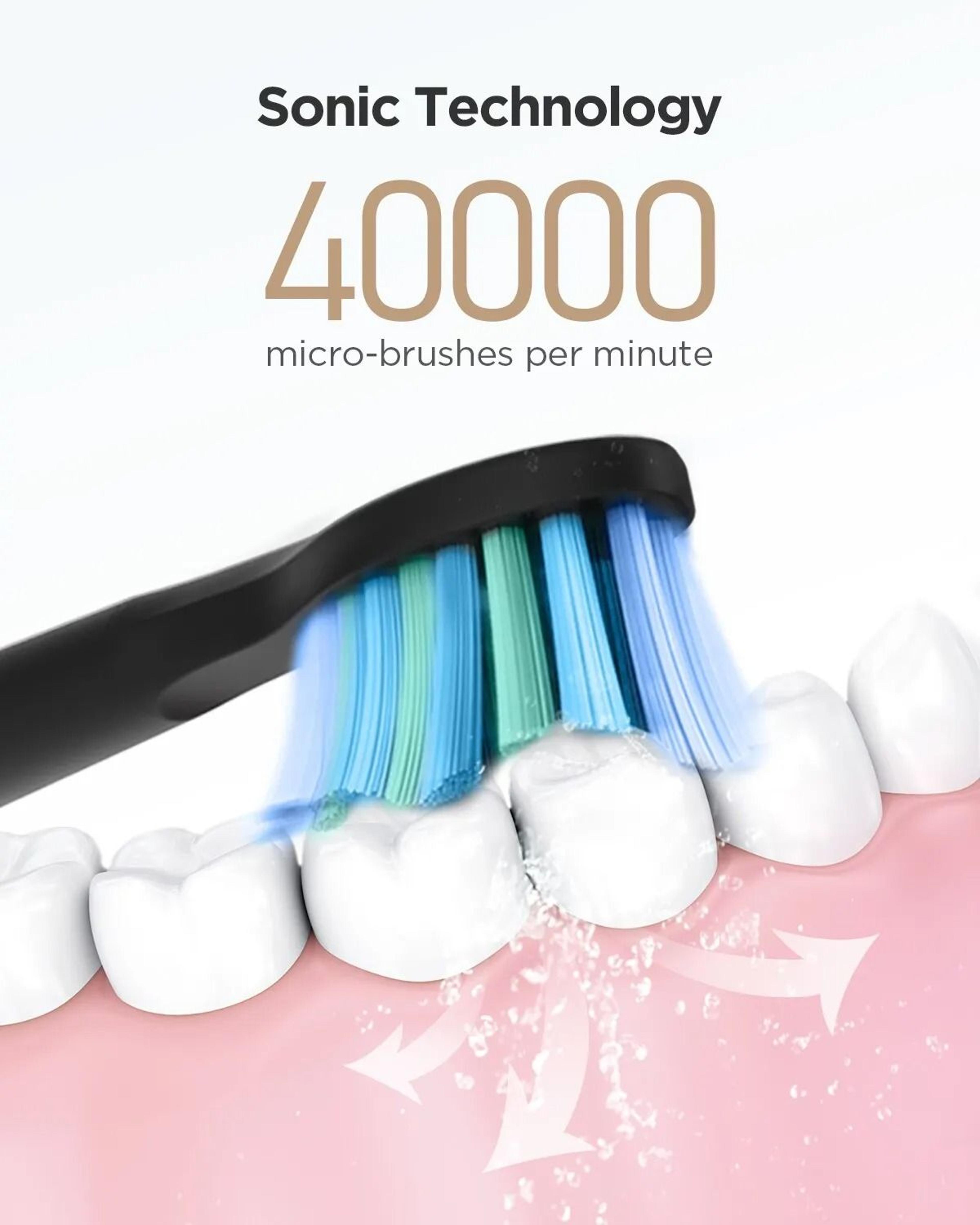 Electric Sonic Toothbrush Rechargeable Waterproof With Replacement Heads 4