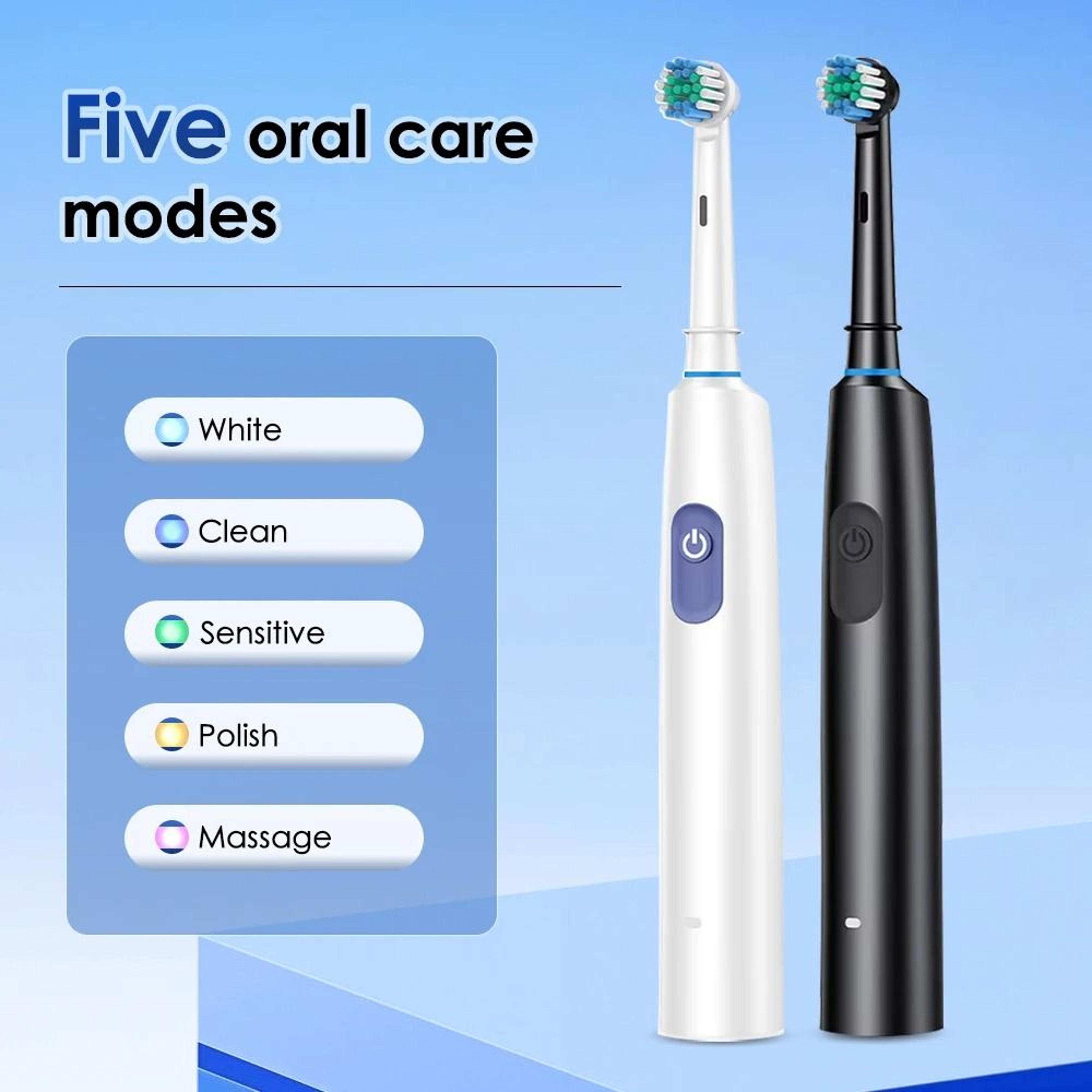 Smart Rotating Electric Toothbrush Rechargeable With 4 Heads And 5 Modes For Teeth Whitening 3