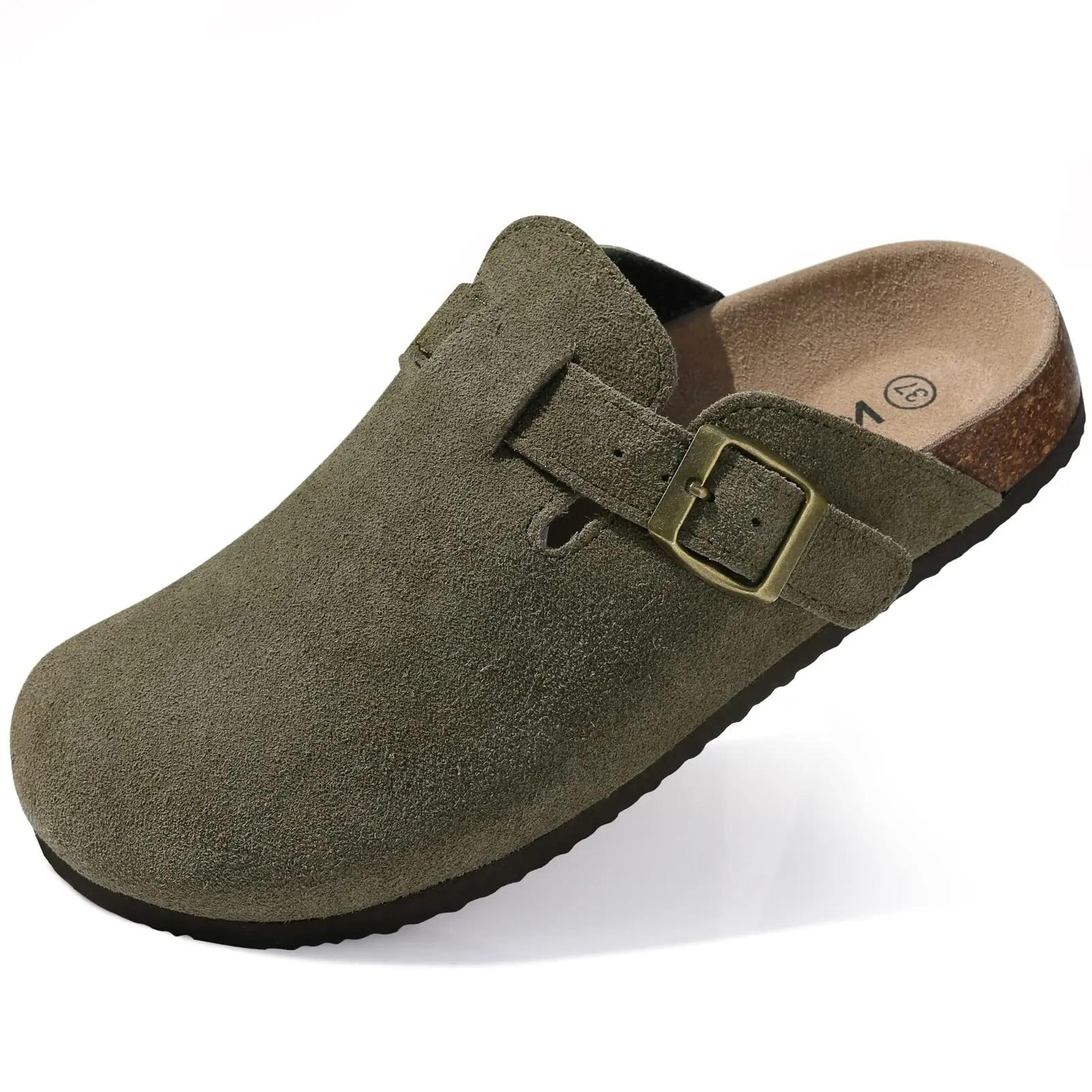 Genuine Suede Clogs With Cork Footbed Arch Support Mules For Women And Men 9