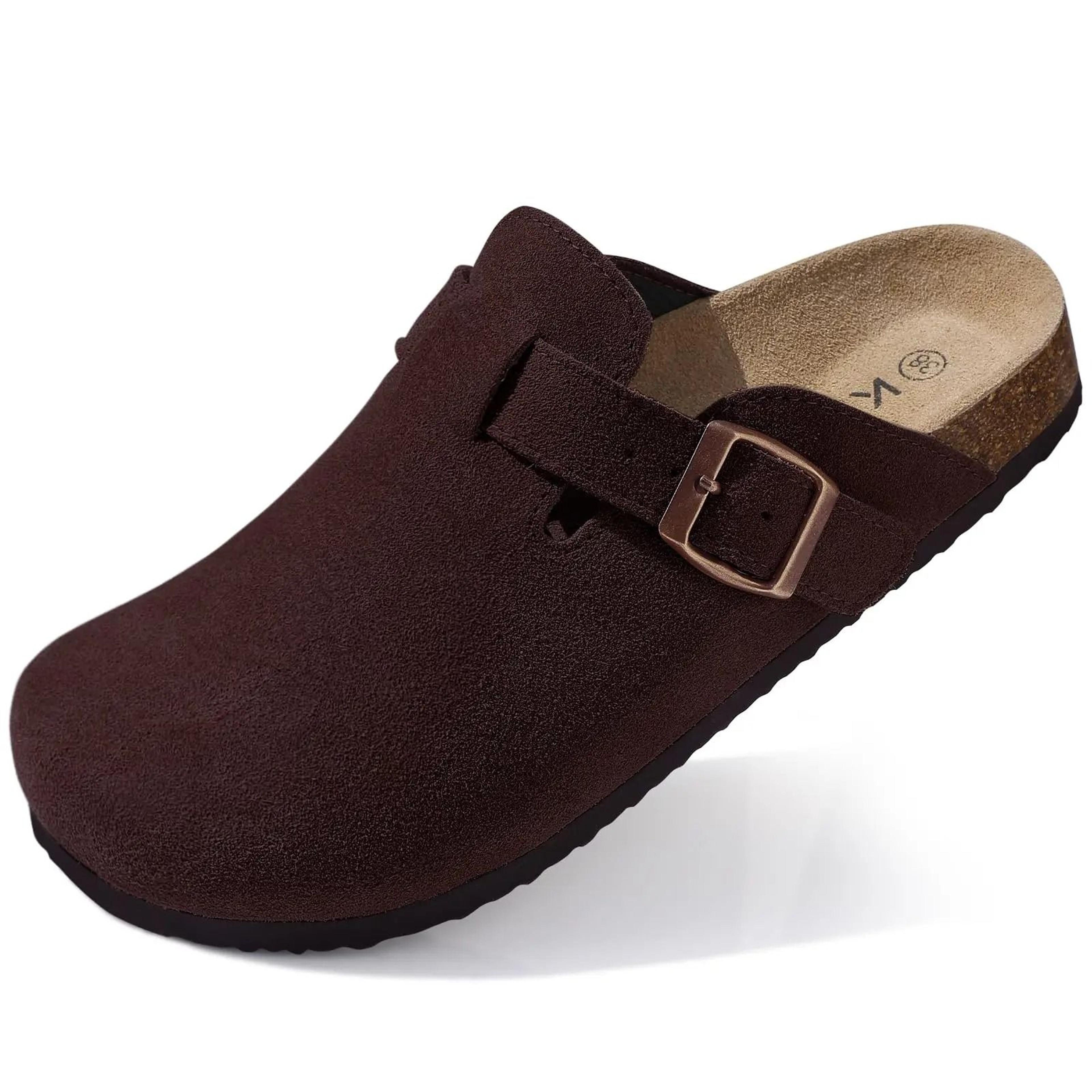 Genuine Suede Clogs With Cork Footbed Arch Support Mules For Women And Men 10