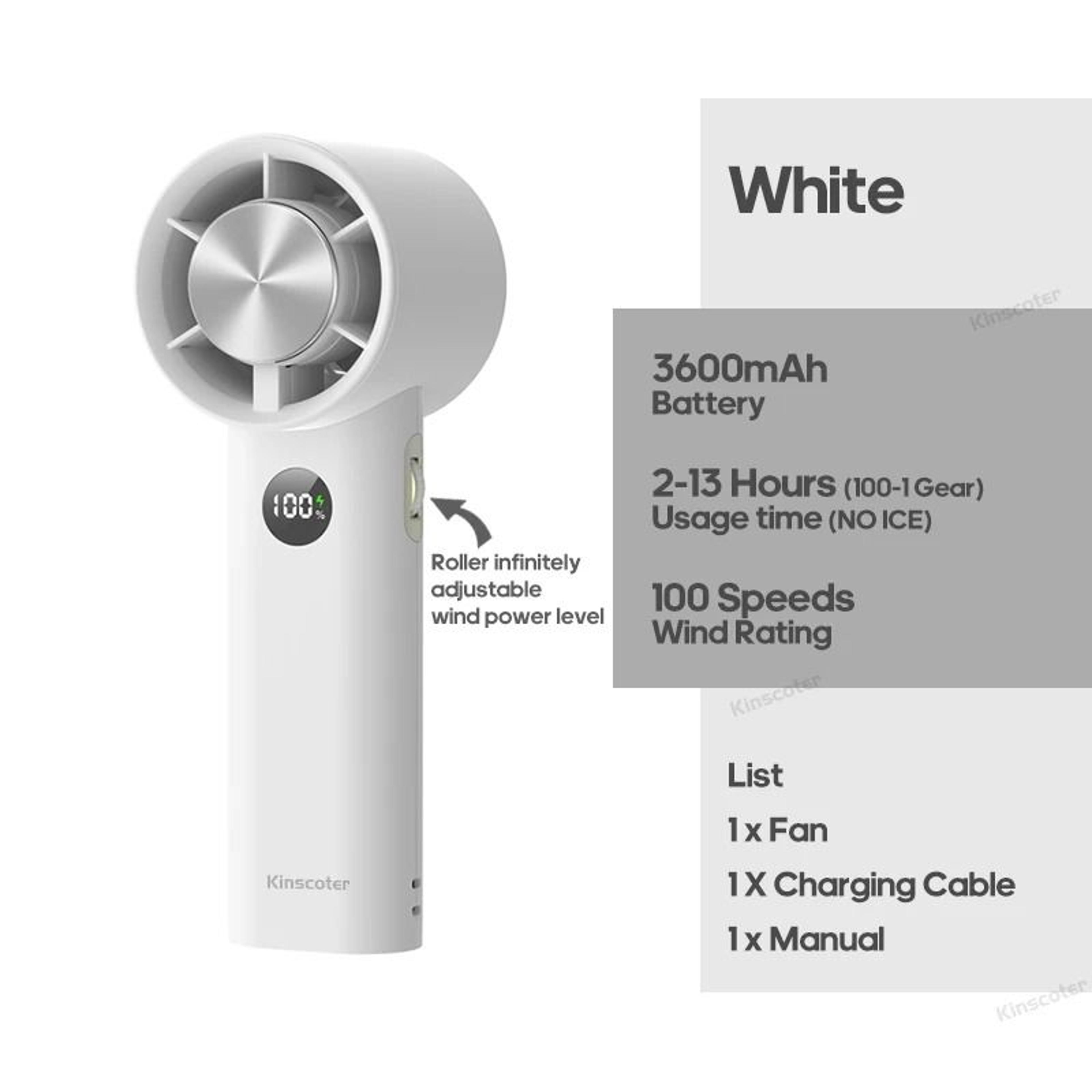 Portable Handheld Turbo Fan With 100 Speed Settings And Ice Cooling 10