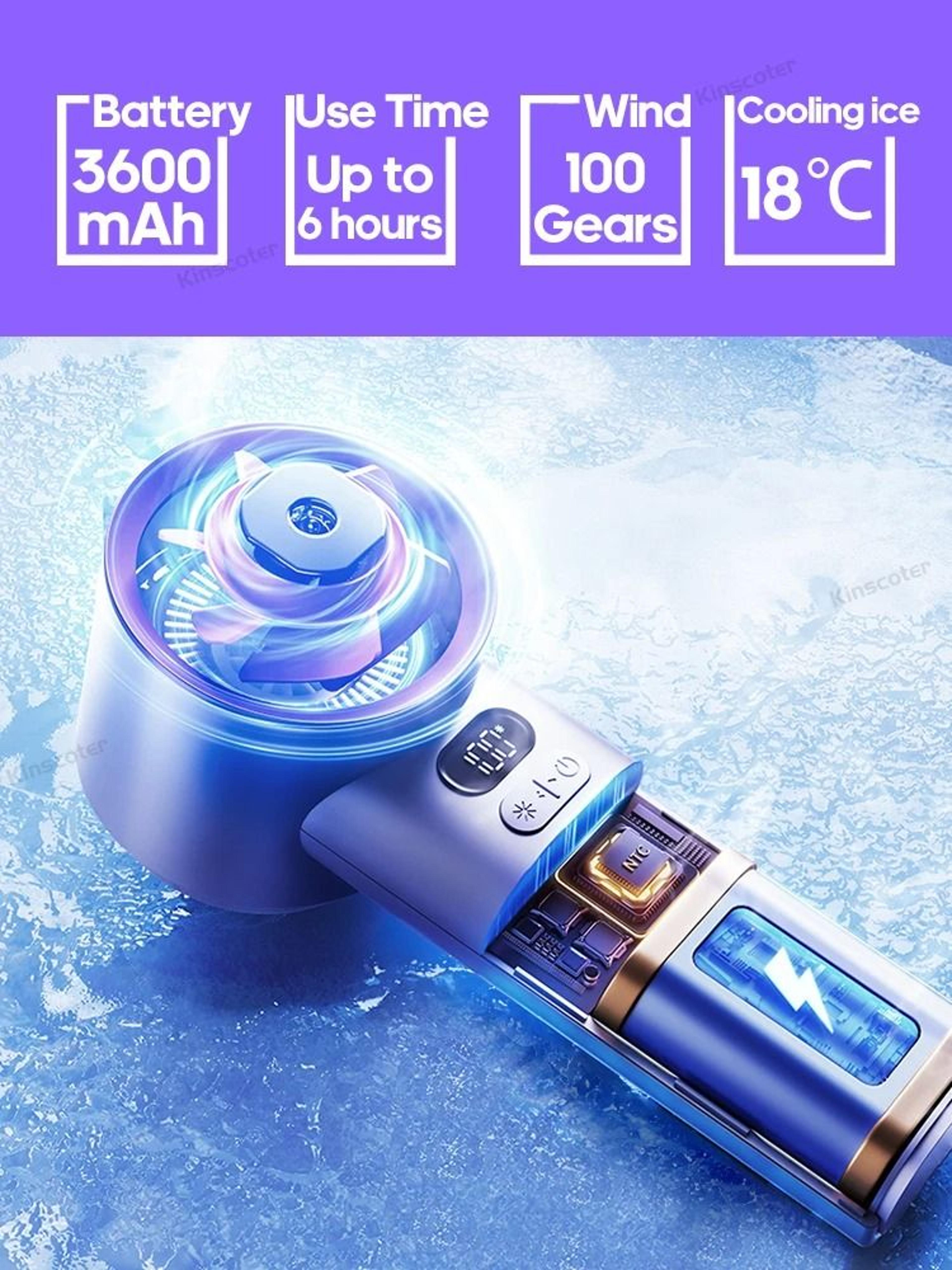 Portable Handheld Turbo Fan With 100 Speed Settings And Ice Cooling 3