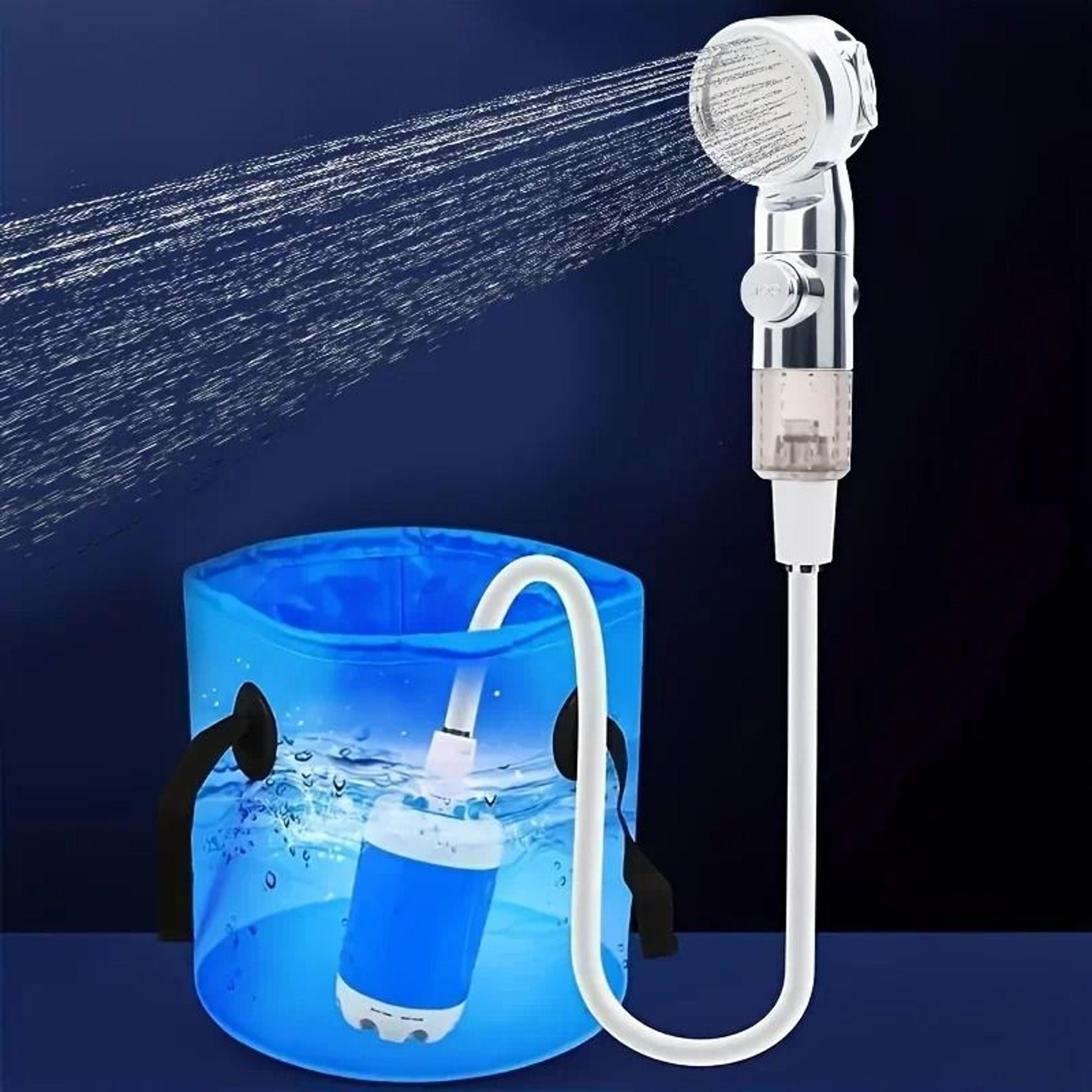 portable usb rechargeable shower head and garden hose nozzle