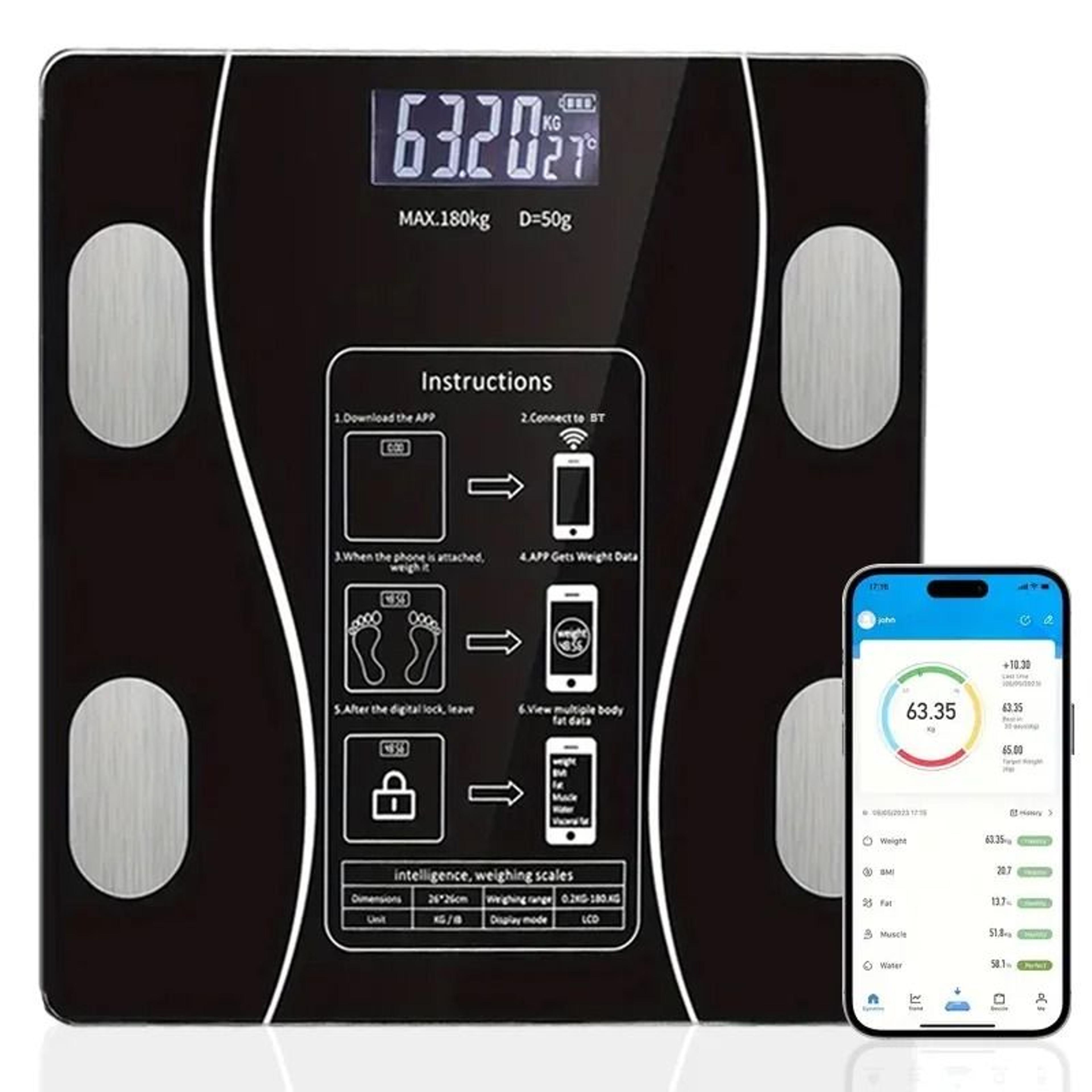 Smart Body Fat Scale With LED Display And Body Composition Analyzer 1