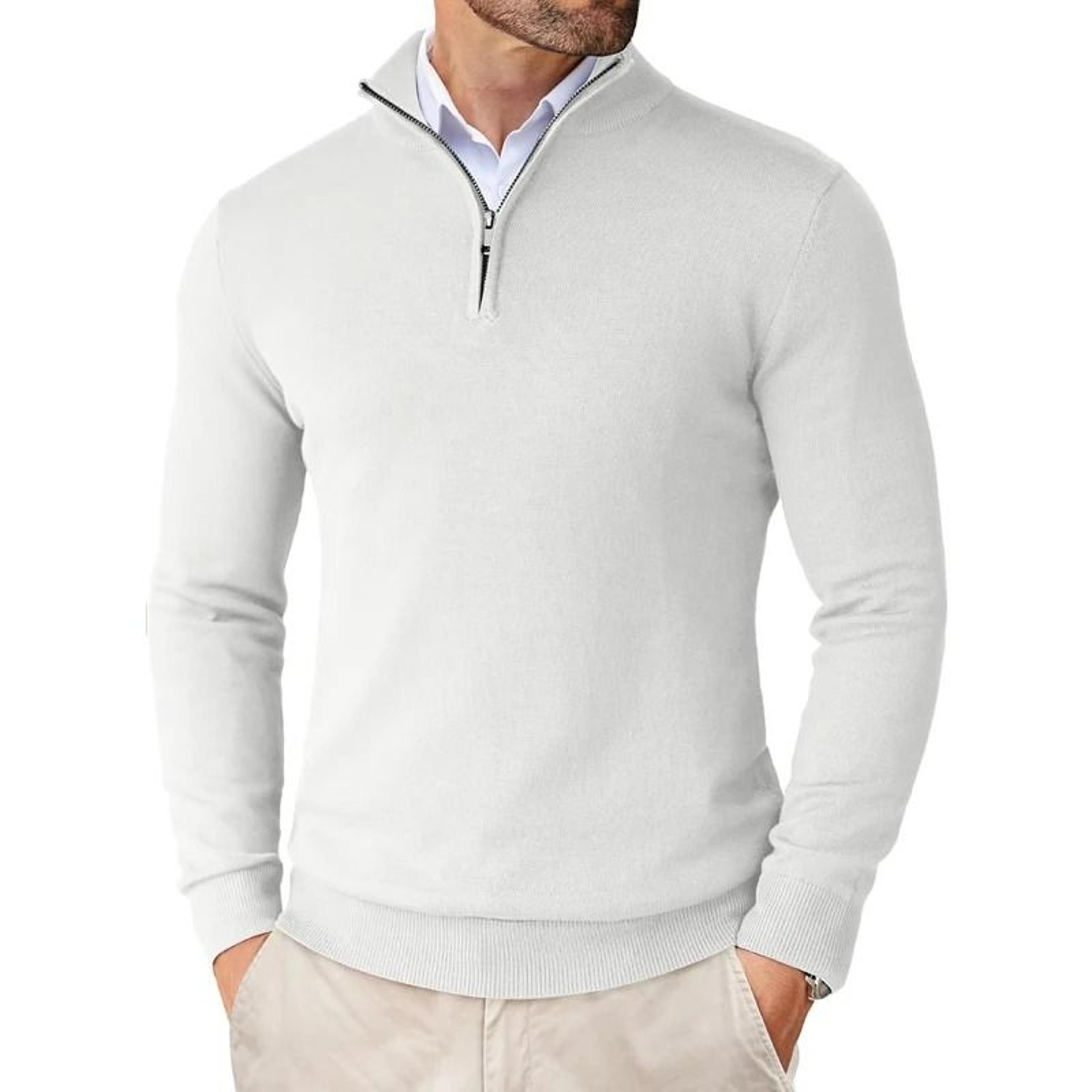 Mens Quarter Zip Mock Neck Slim Fit Lightweight Pullover Sweater 6