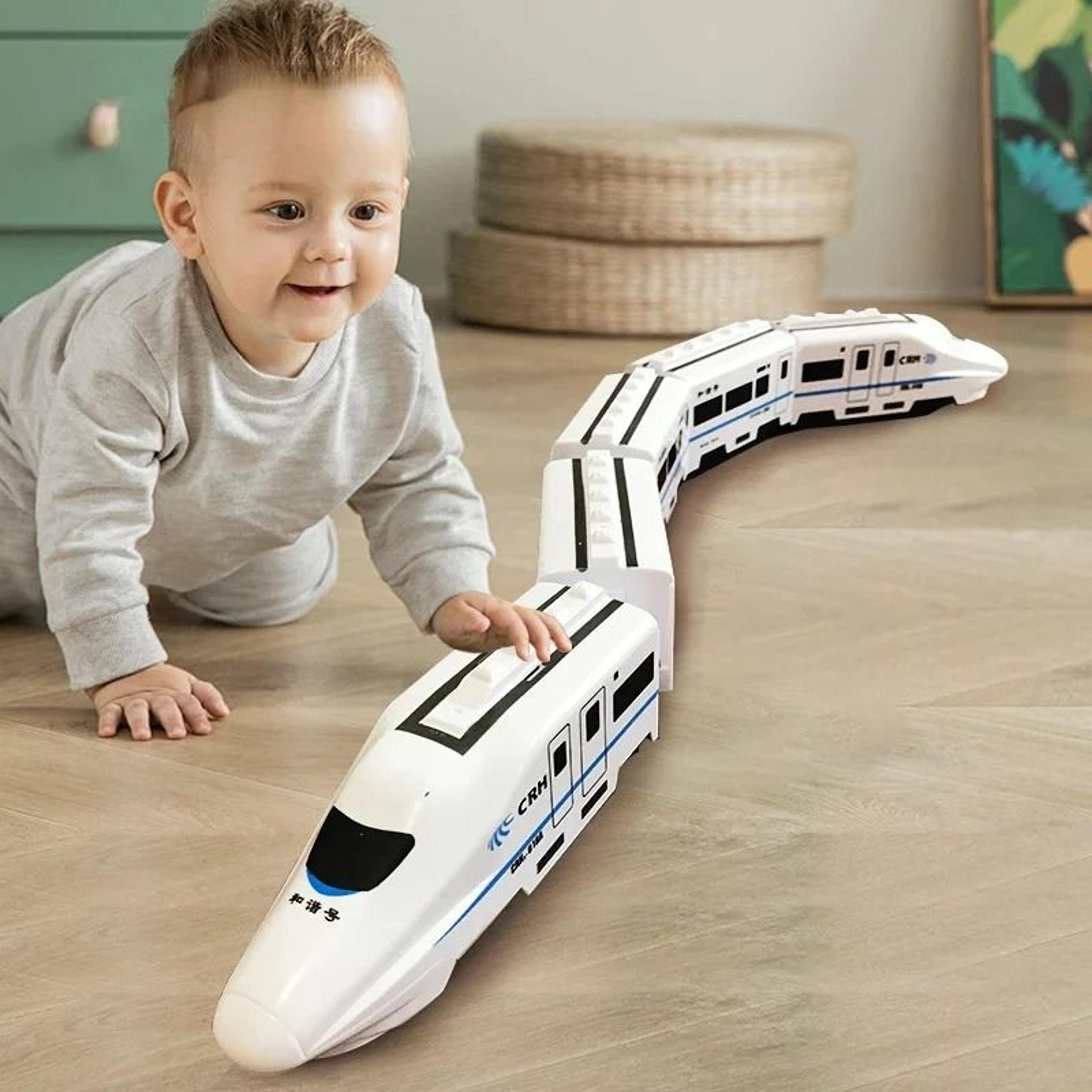 Kids Electric Railway Train Toy With Sound And Light Educational Model 1