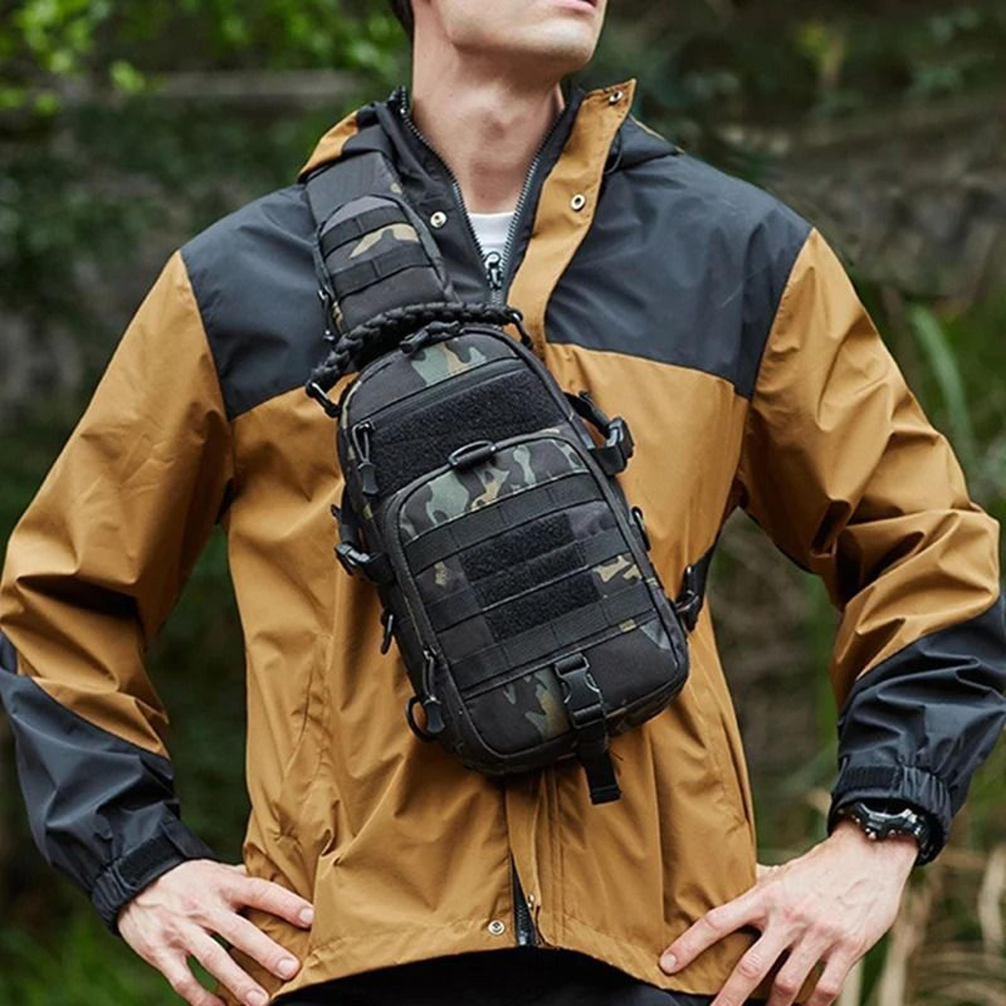 Tactical Chest Bag Sling Backpack With MOLLE System For Outdoor Sports And Travel 1