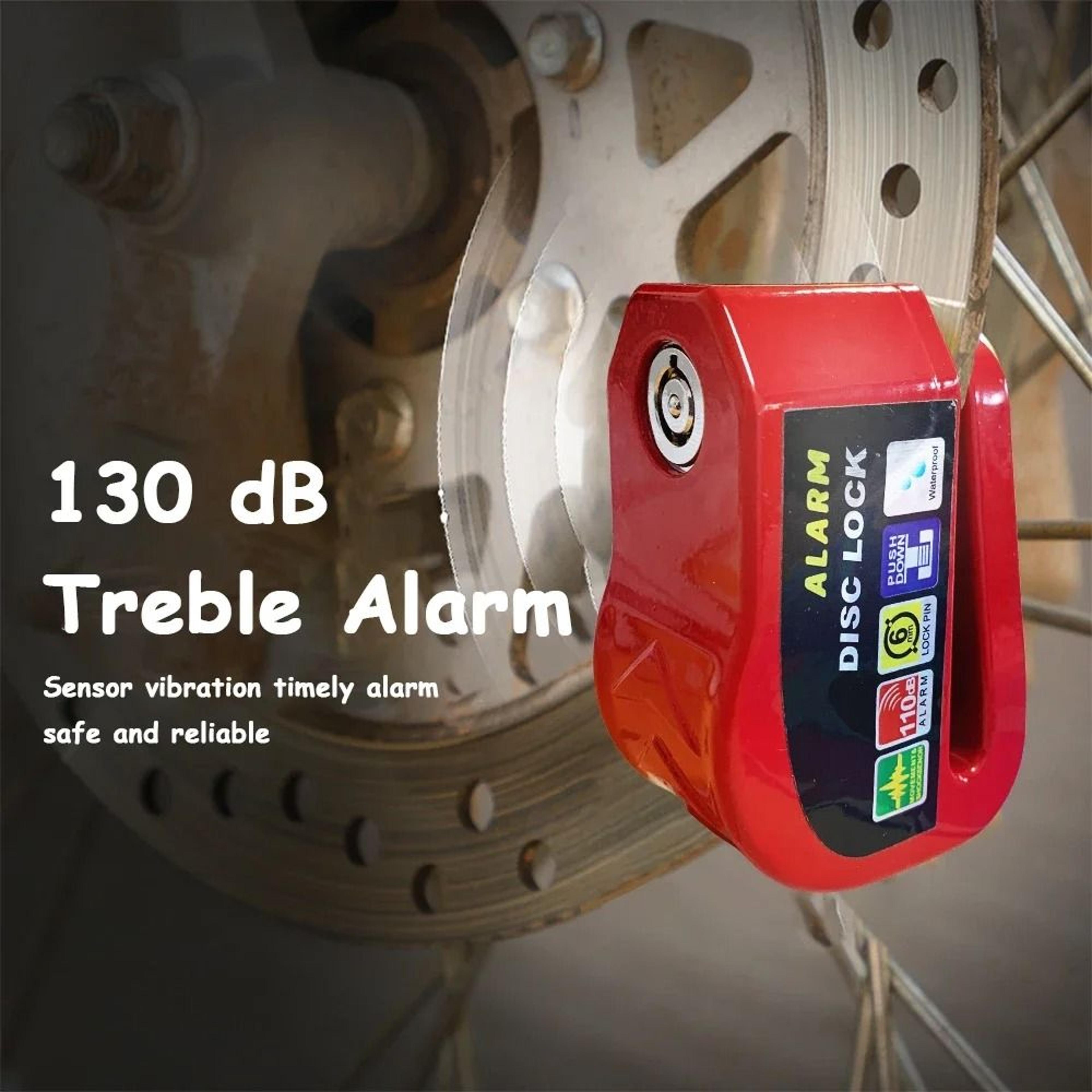 Motorcycle And Bicycle Disc Brake Lock With Alarm And Reminder Cable 0
