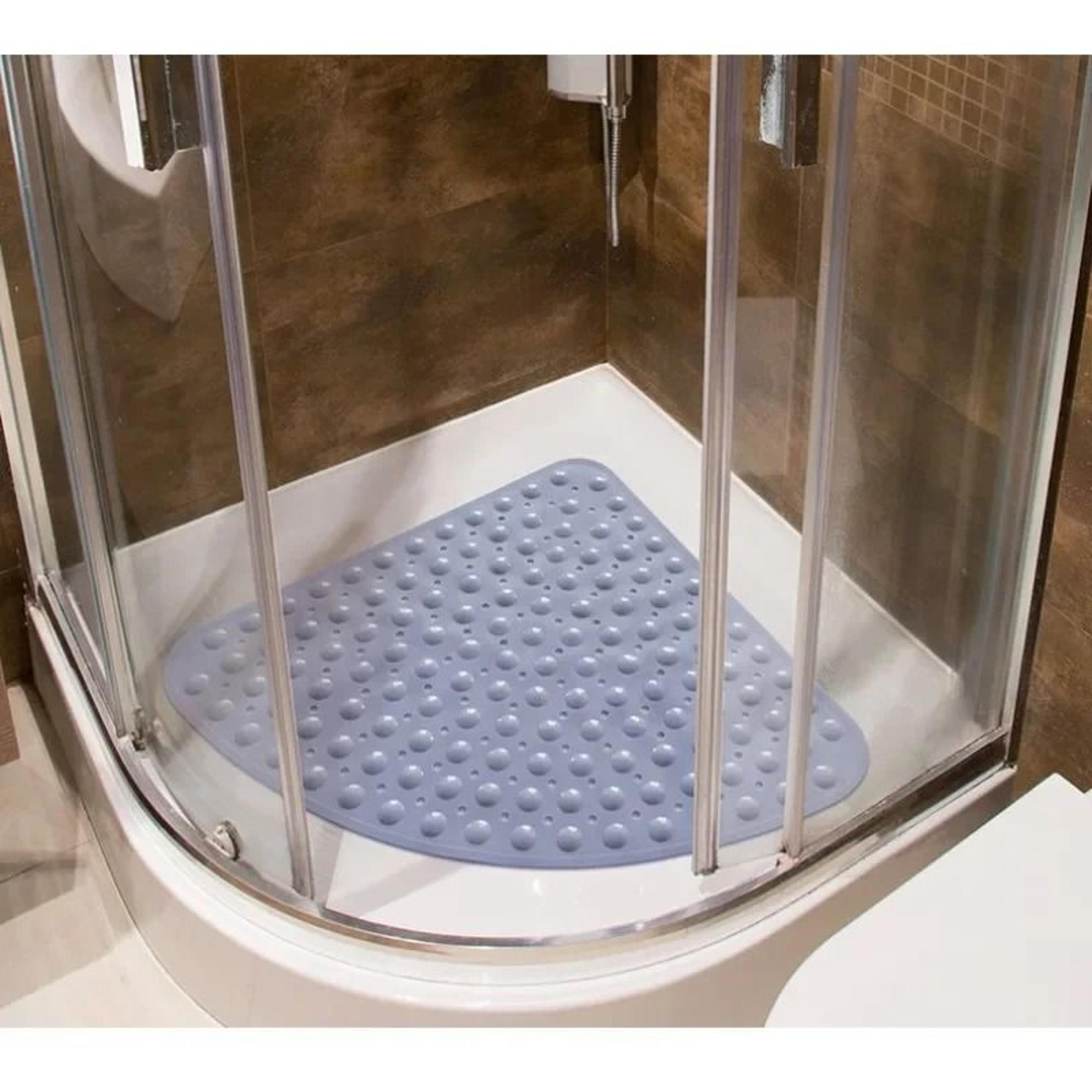 Comfortable Triangle Shower Mat With Non Slip Diamond Design 4