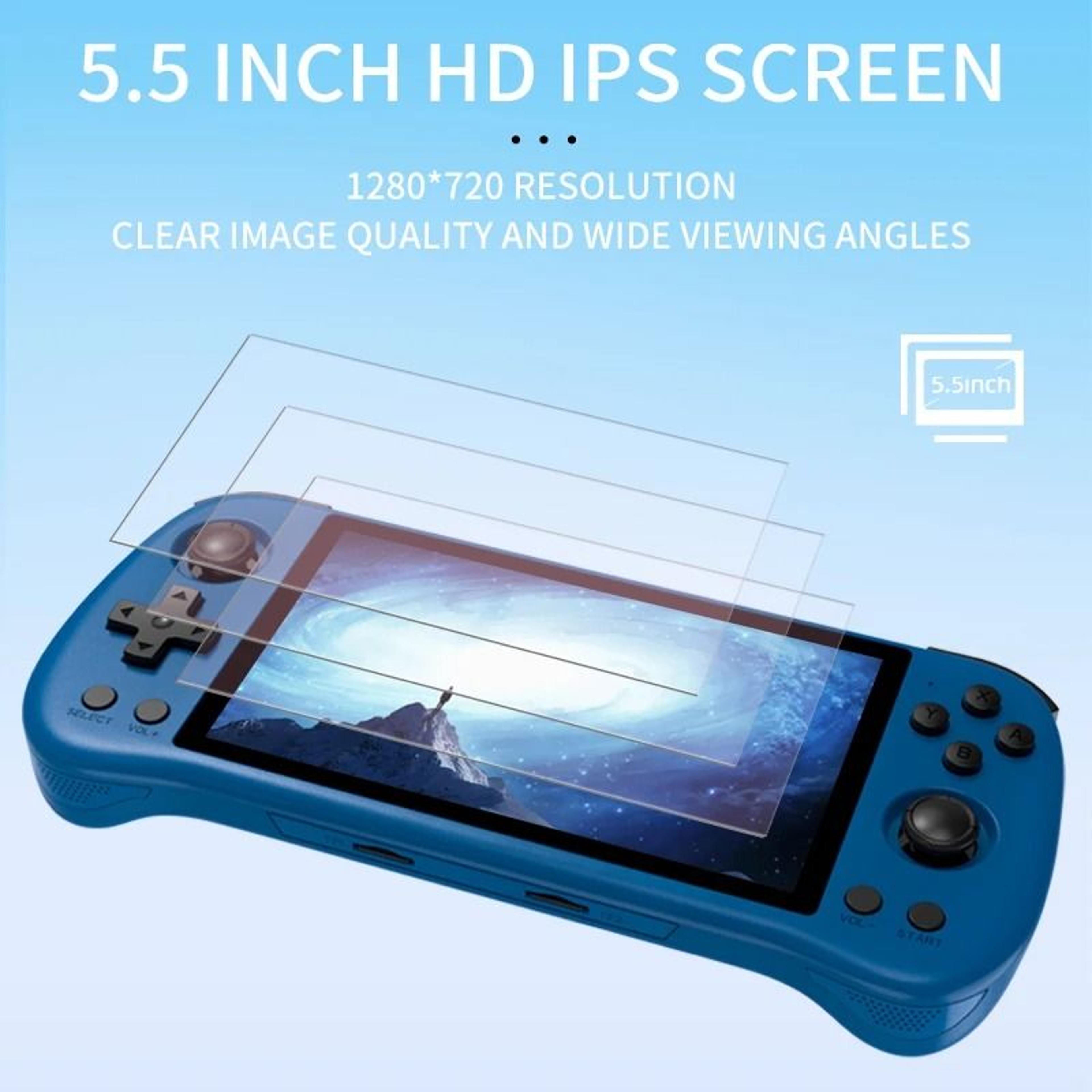 retro handheld game console with 5.5 inch ips screen and open source system