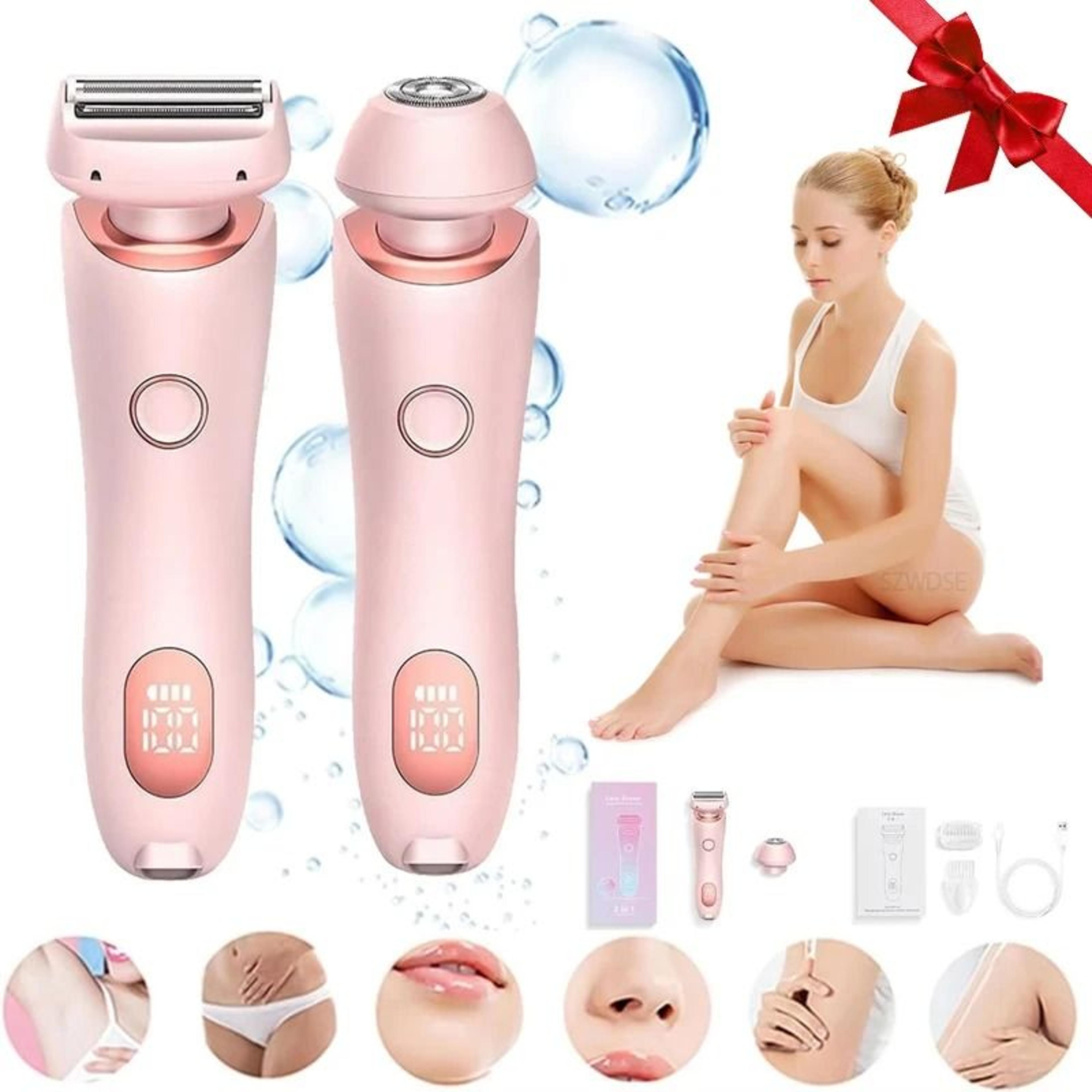 Waterproof Painless Electric Shaver For Women With 2 In 1 Heads 0