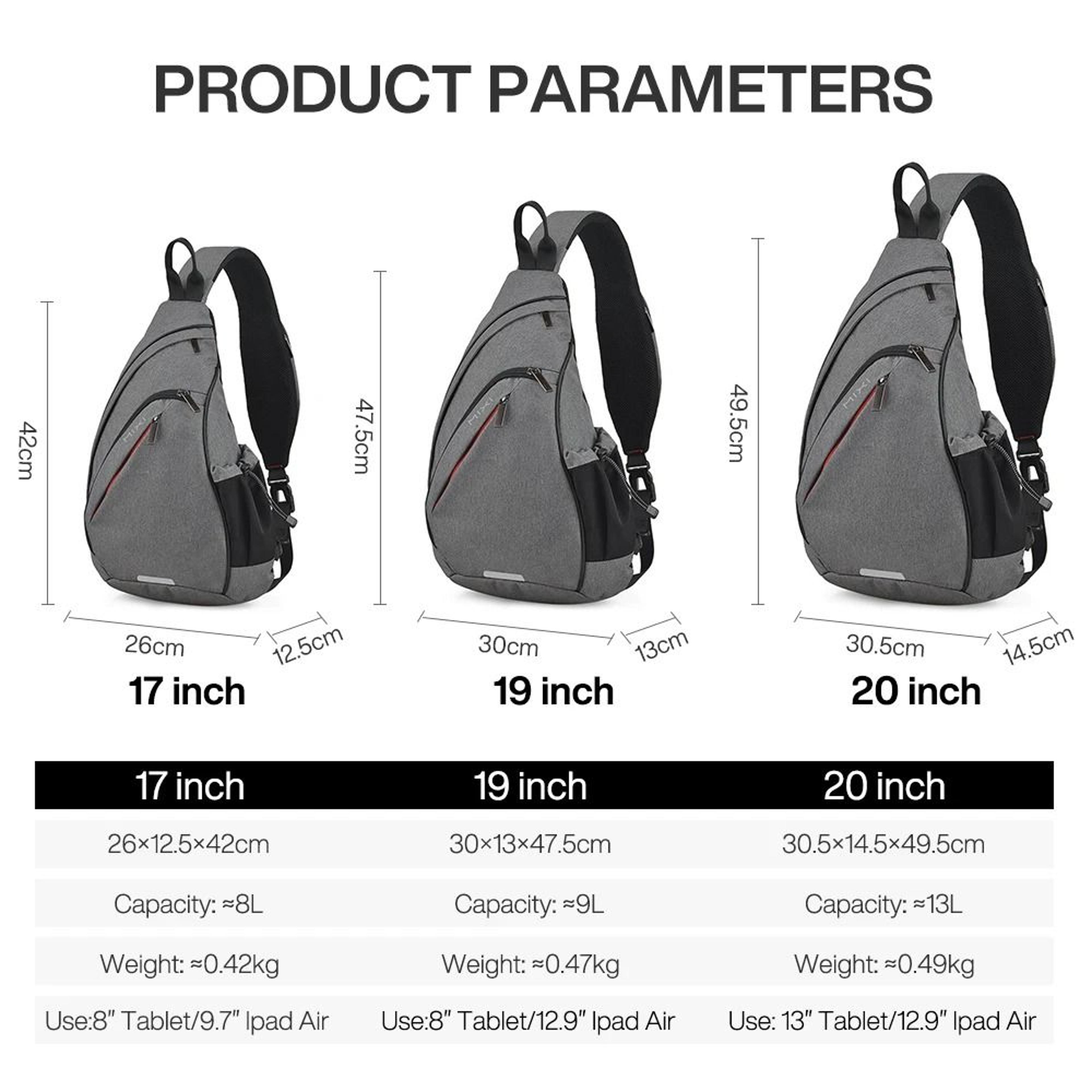 Sling Crossbody Backpack With USB Charging Port Waterproof Shoulder Bag 6