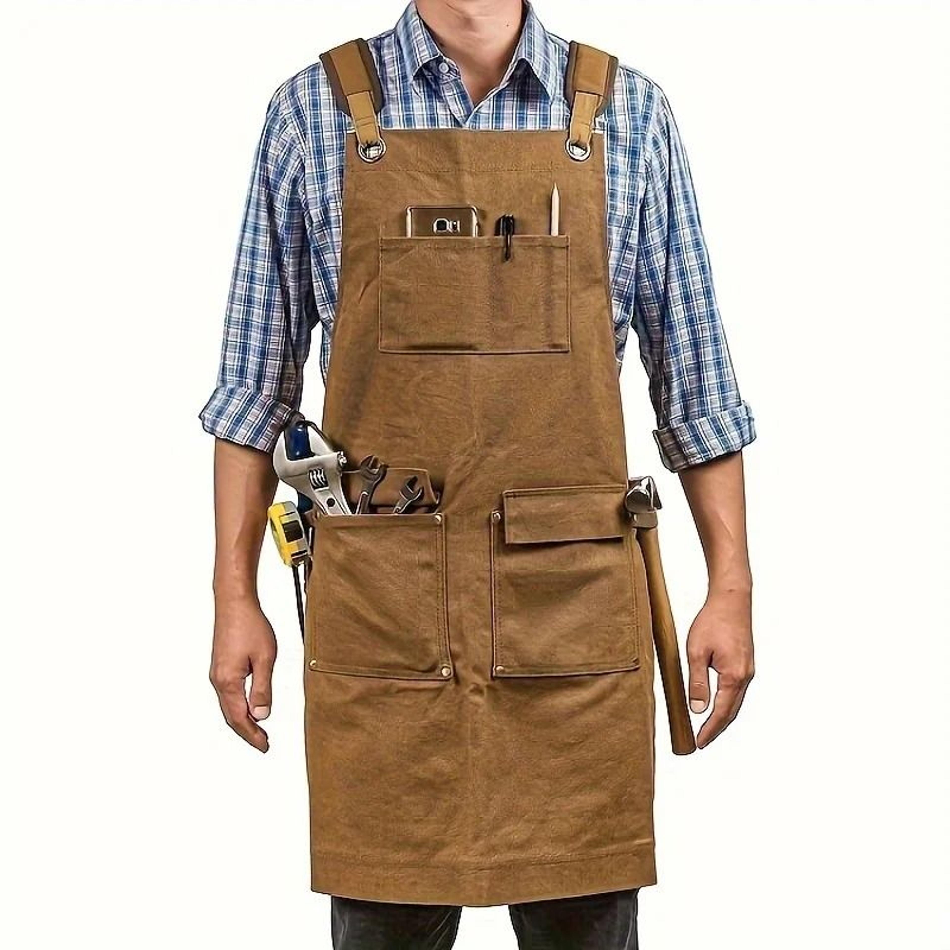 Cotton Canvas Waterproof Apron For Kitchen Cooking Gardening And Shop Use 0