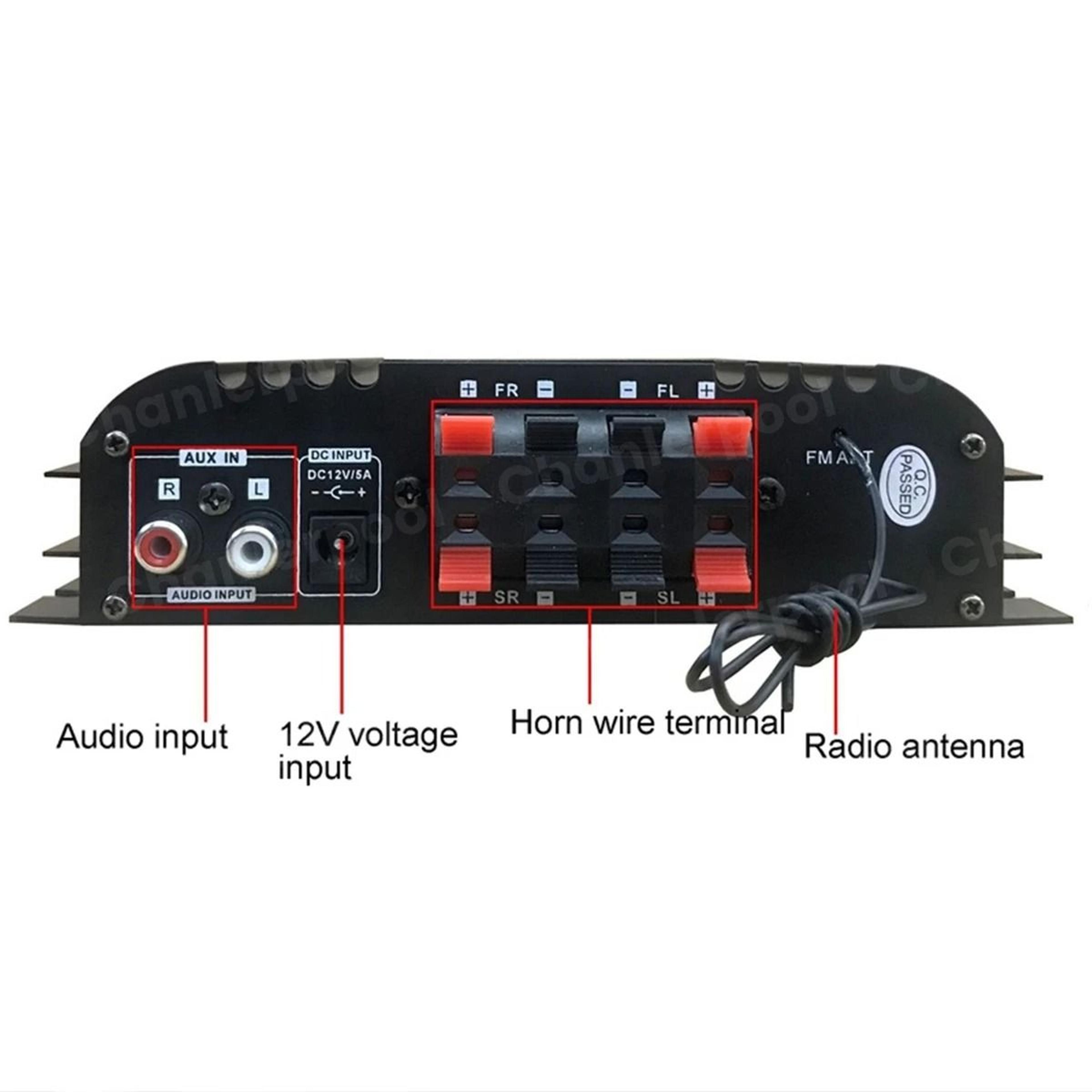 1600W Digital 4Channel Bluetooth Audio Amplifier With FM Radio And Remote Control 3