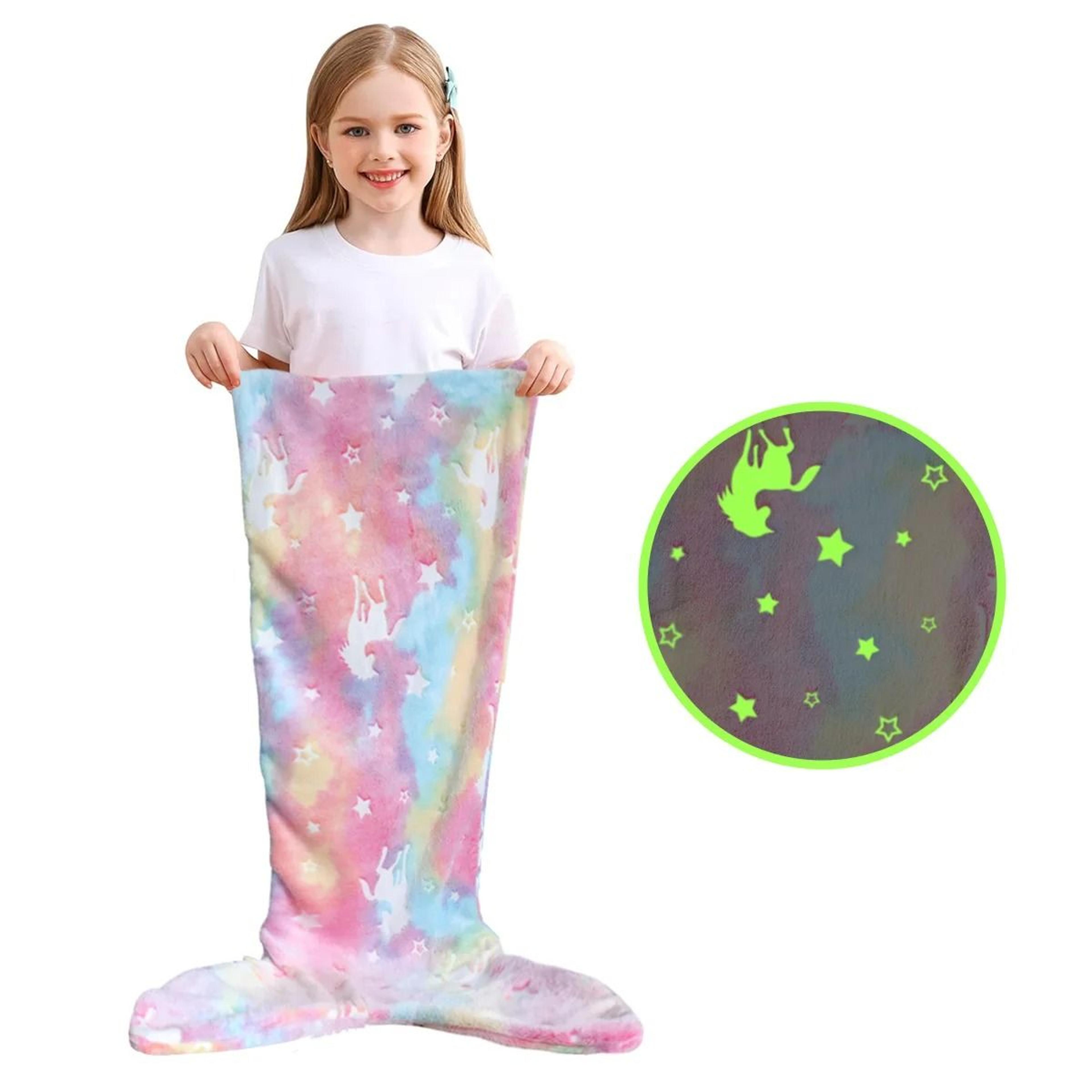 Glow In The Dark Mermaid Tail Blanket For Girls  Super Soft Flannel 6