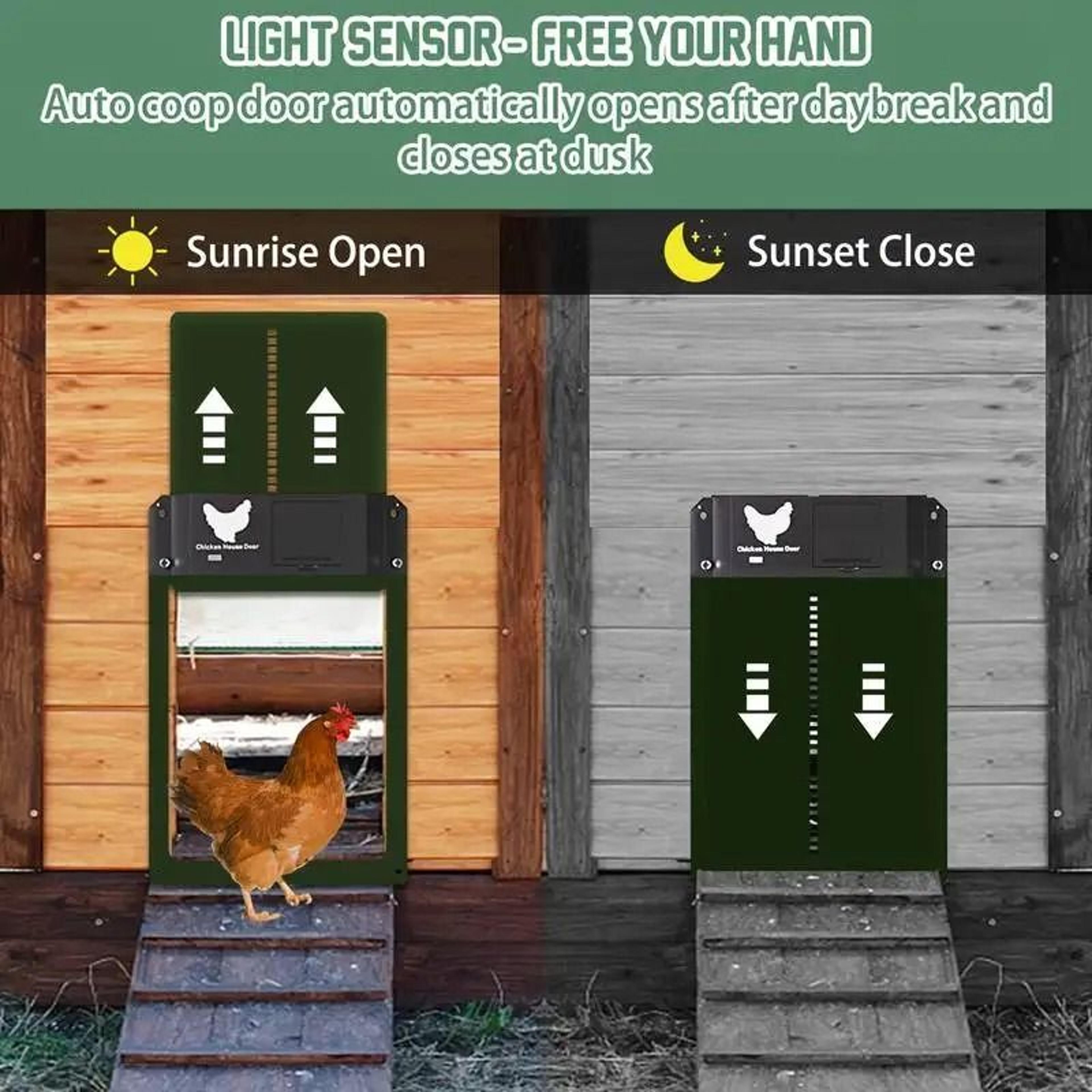 Automatic Chicken Coop Door With Light Sensor And Battery Power 4