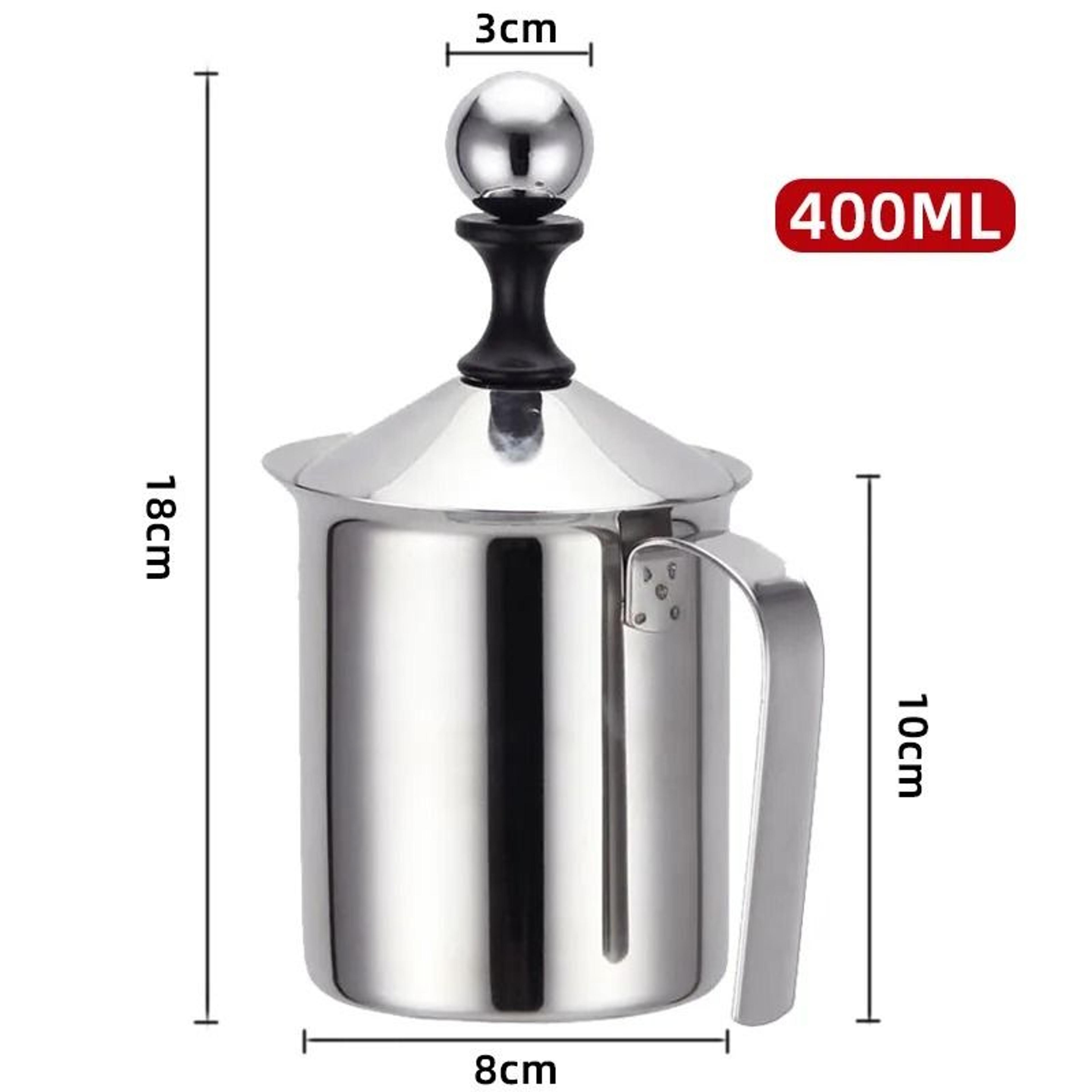 Stainless Steel Milk Frother 400ml  Double Mesh Handheld Creamer For Coffee Latte Cappuccino And Eg 7
