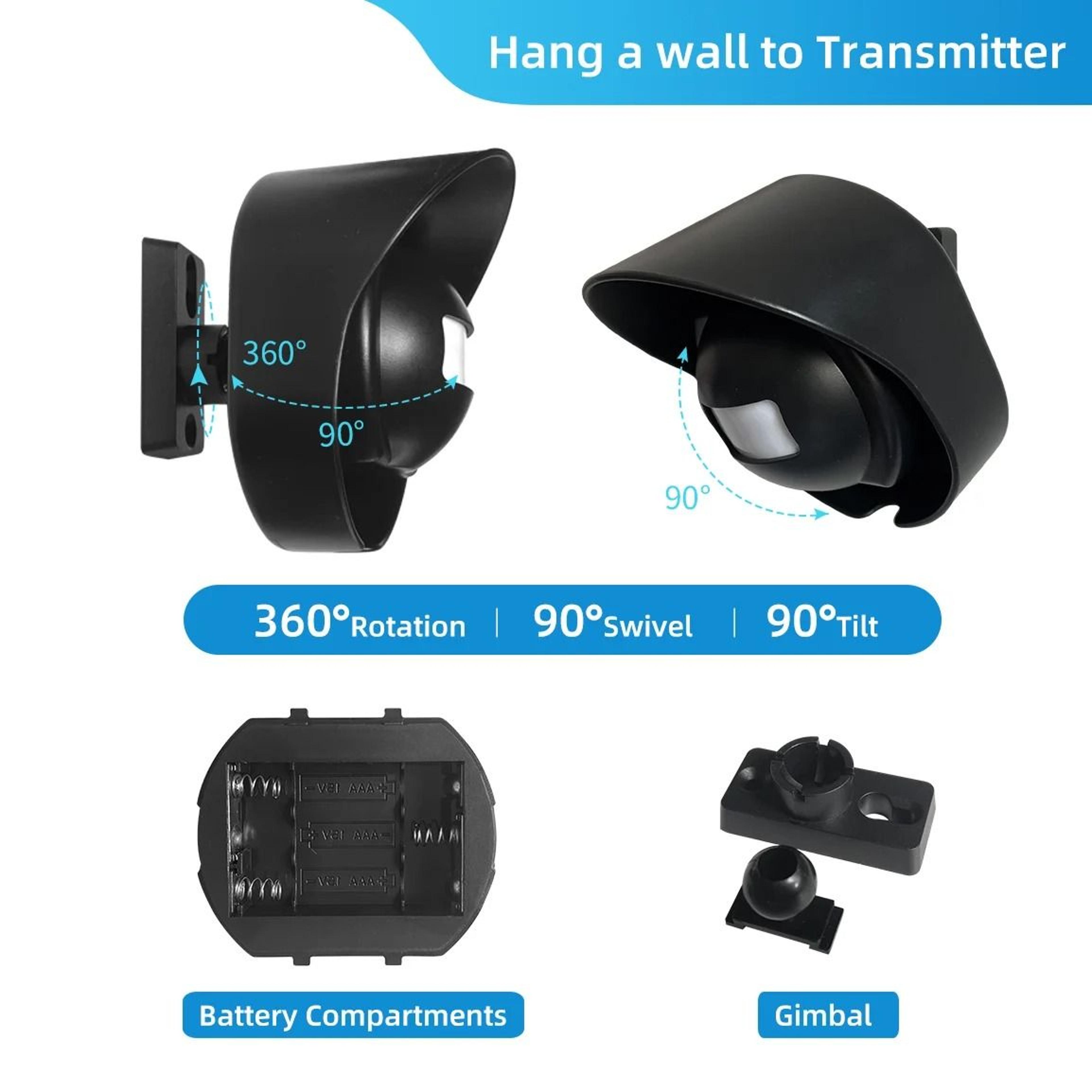 Wireless Doorbell Motion Sensor Alarm Waterproof Infrared Welcome Chime For Home And Shop 3