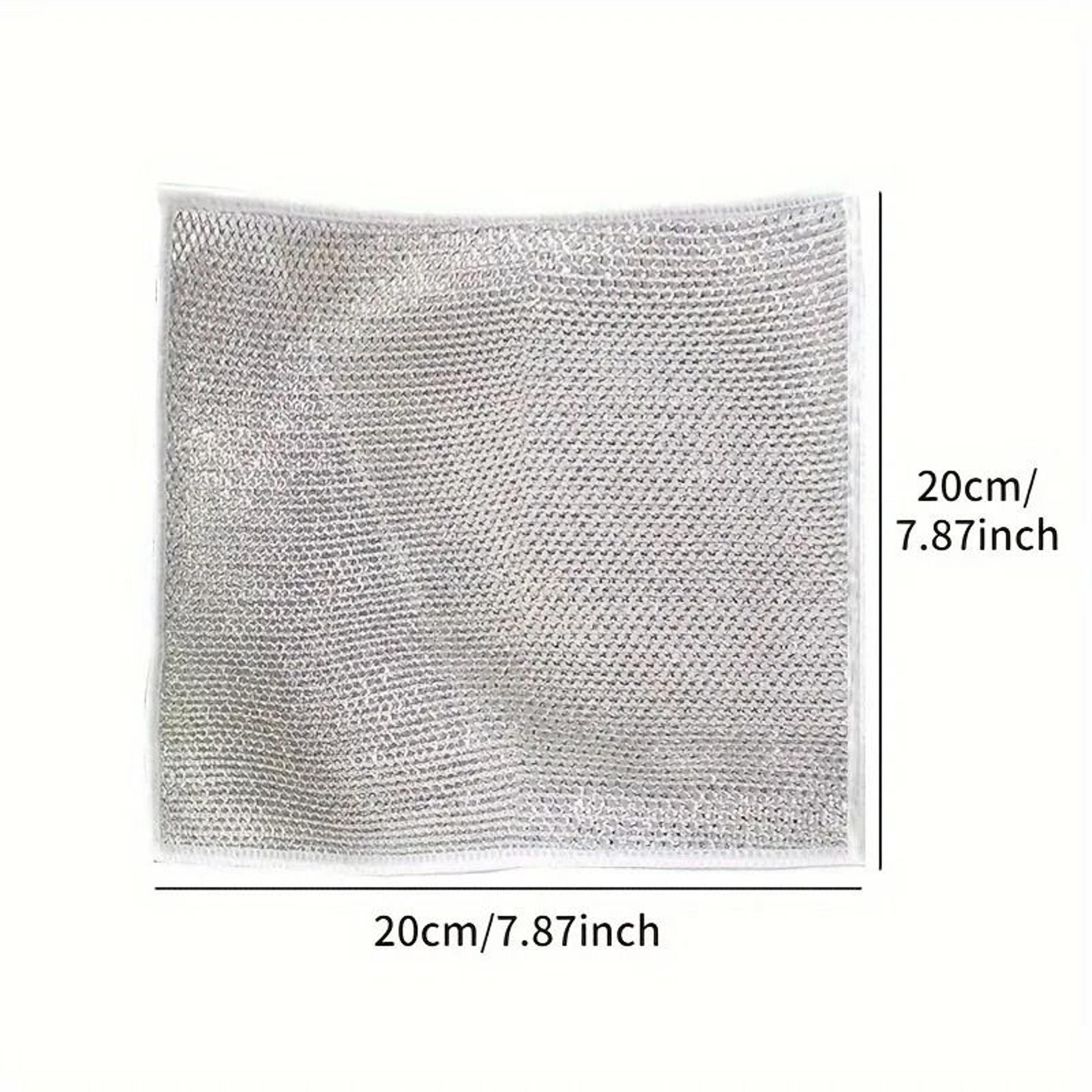 Silver Wire Cleaning Cloths 20pcs Double Sided Dishwashing Pads For Kitchen And Stovetop 5