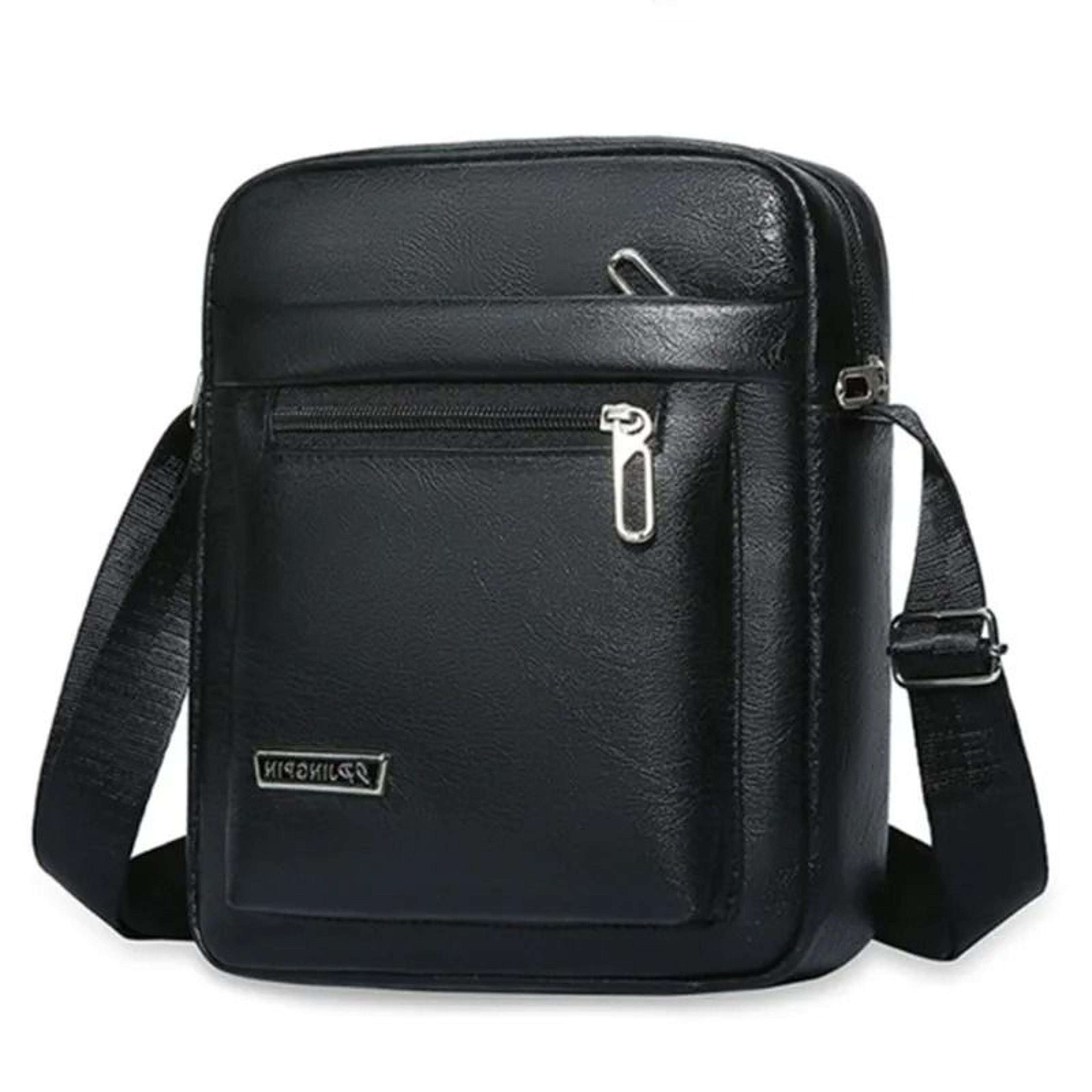 Men Crossbody Shoulder Bag Waterproof PU Leather Messenger Tote With Large Capacity 10
