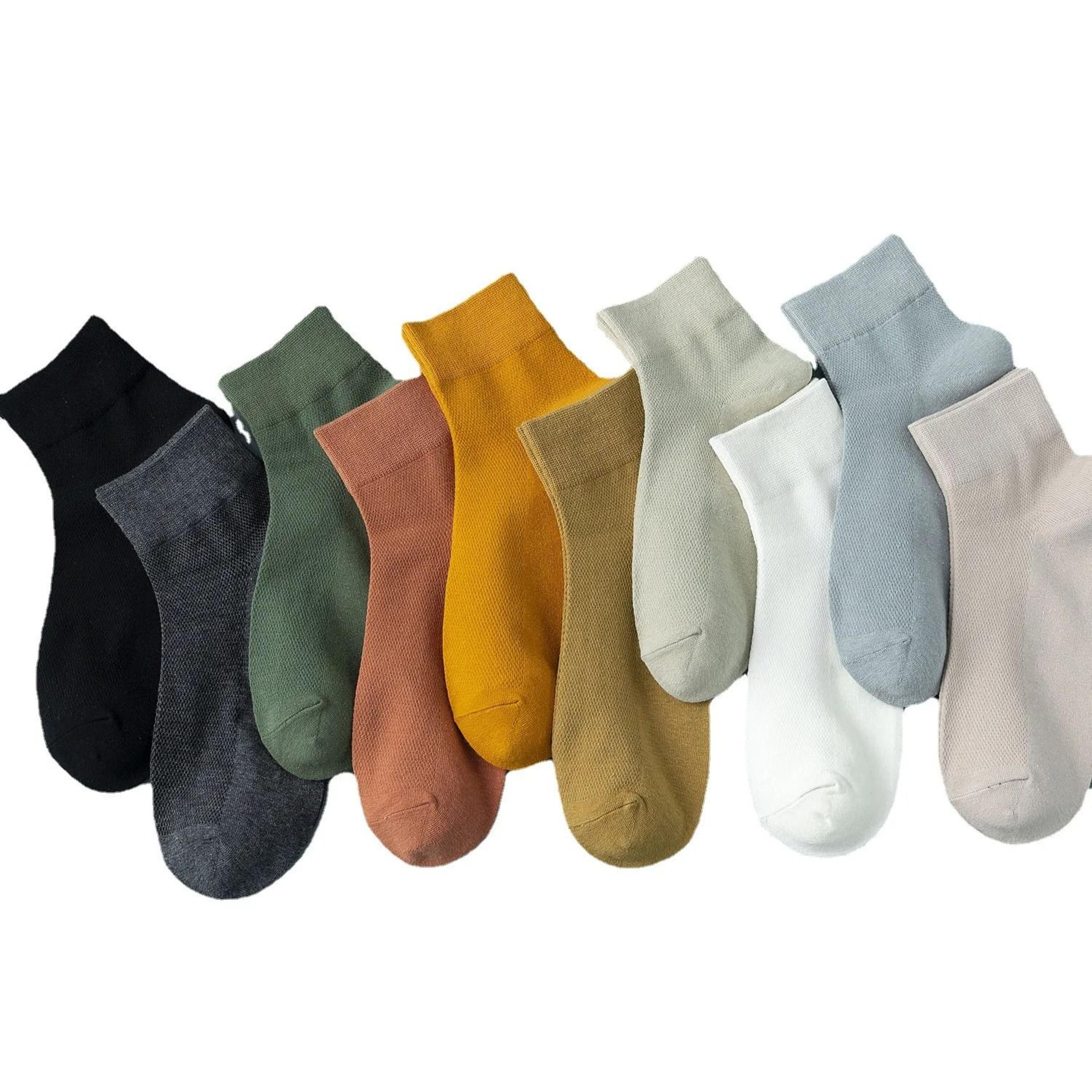 Mens Cotton Socks Pack Soft Breathable Business Dress Socks 7