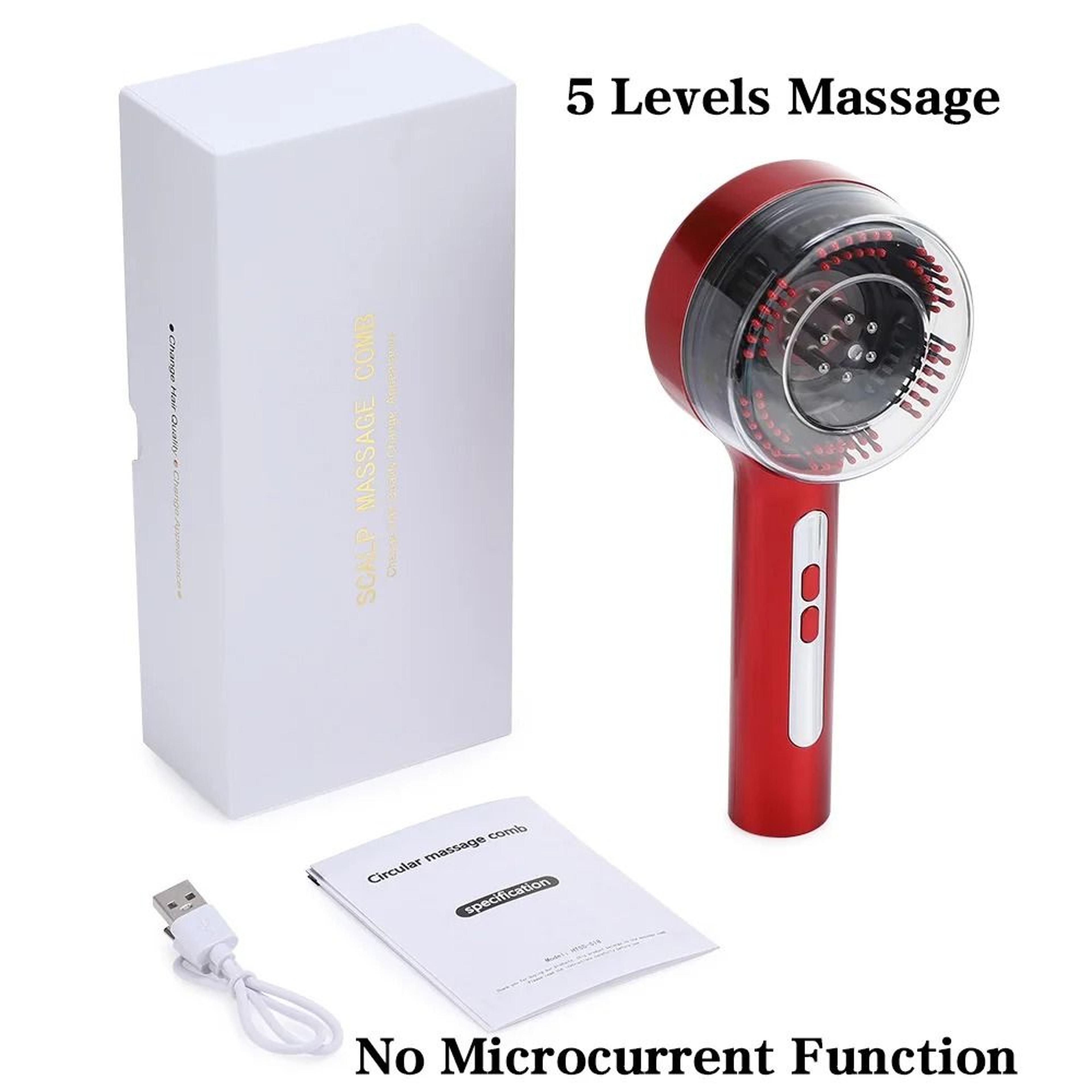 Electric Microcurrent Hair Massage Comb With Red Light Therapy And Scalp Kneading Function 10