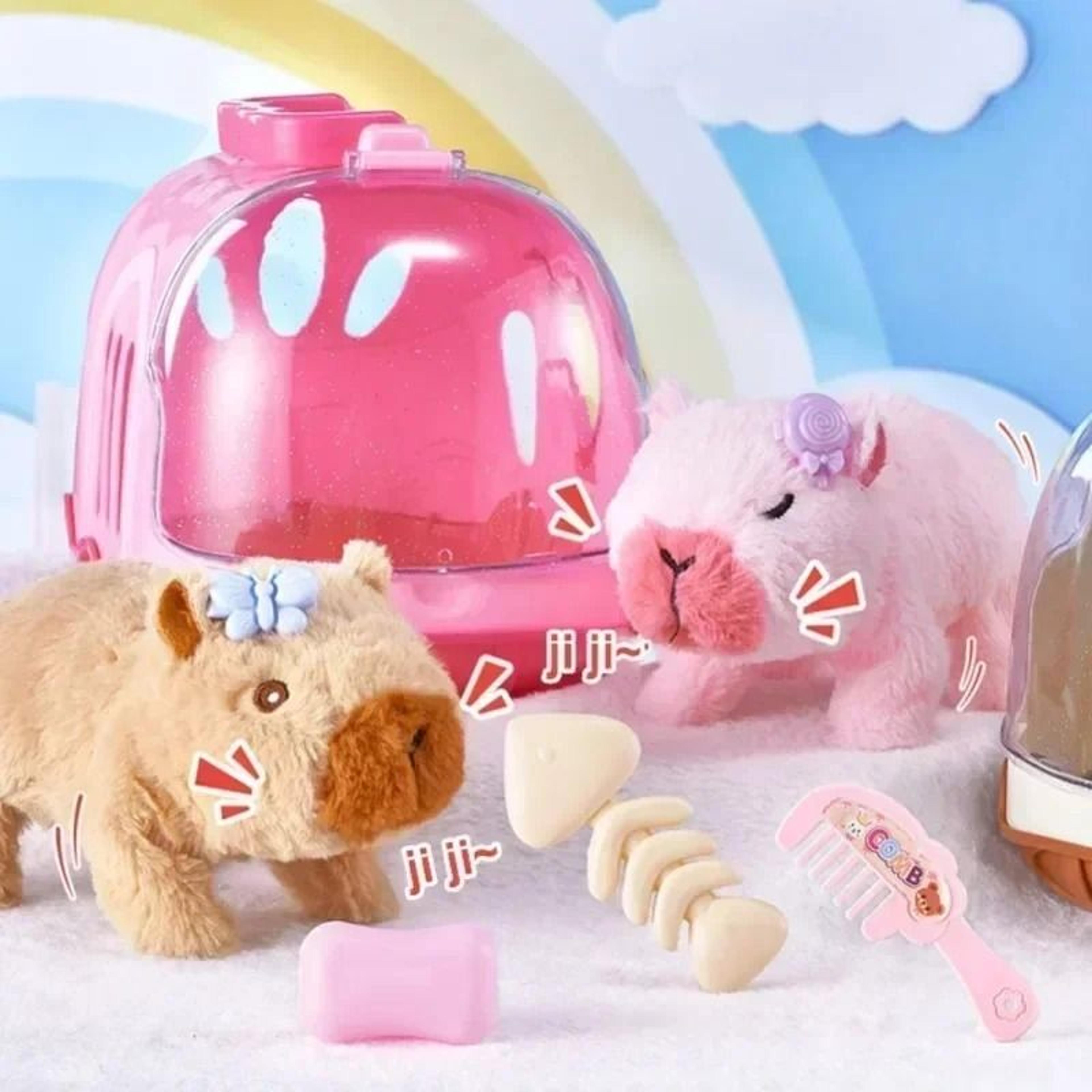 Electric Capybara Walking Plush Toy With Sound For Kids 4