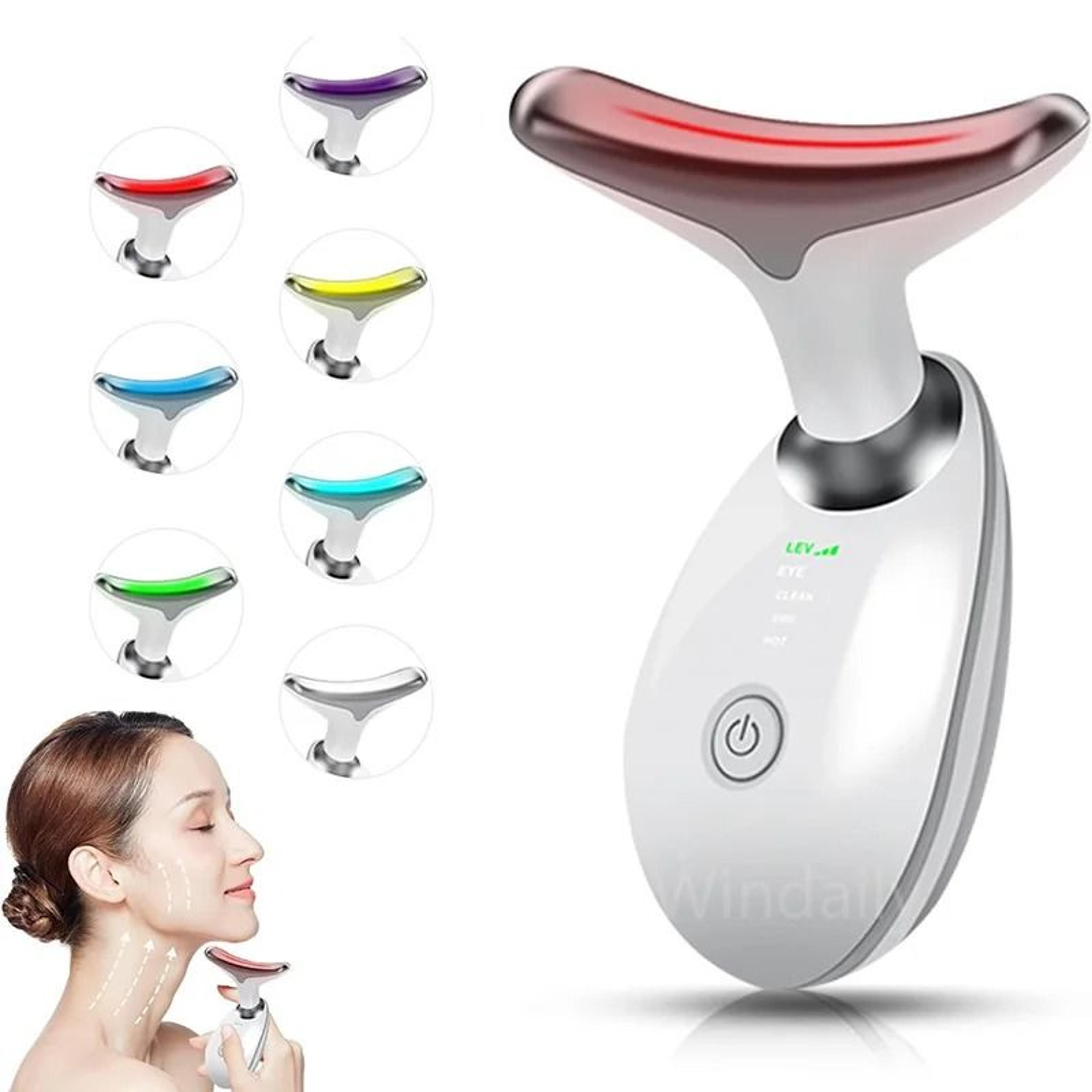face lift neck beauty device with 7 light therapy modes and ems microcurrent massage