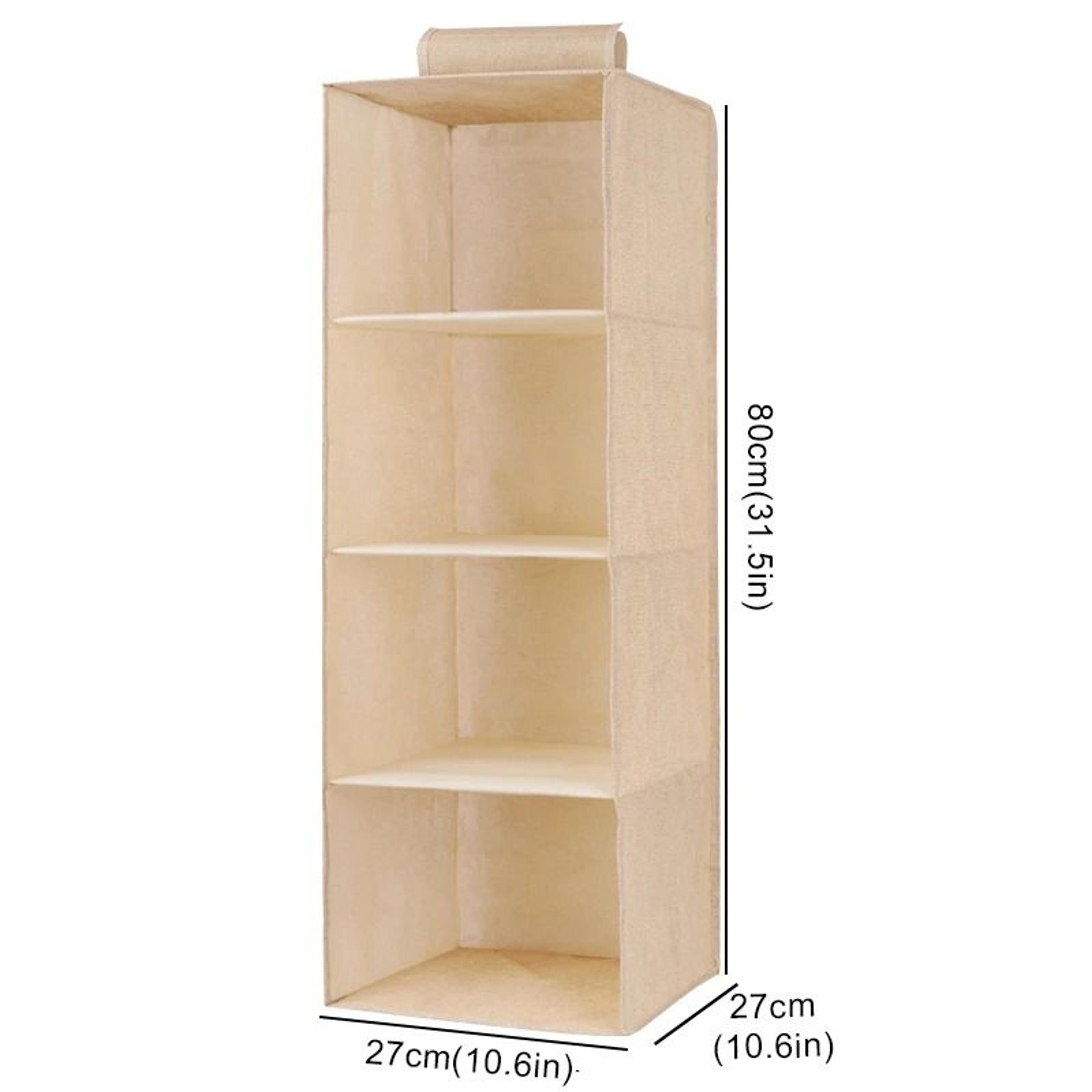 Cotton Linen Hanging Storage Organizer With Drawers For Closet And Wardrobe 12