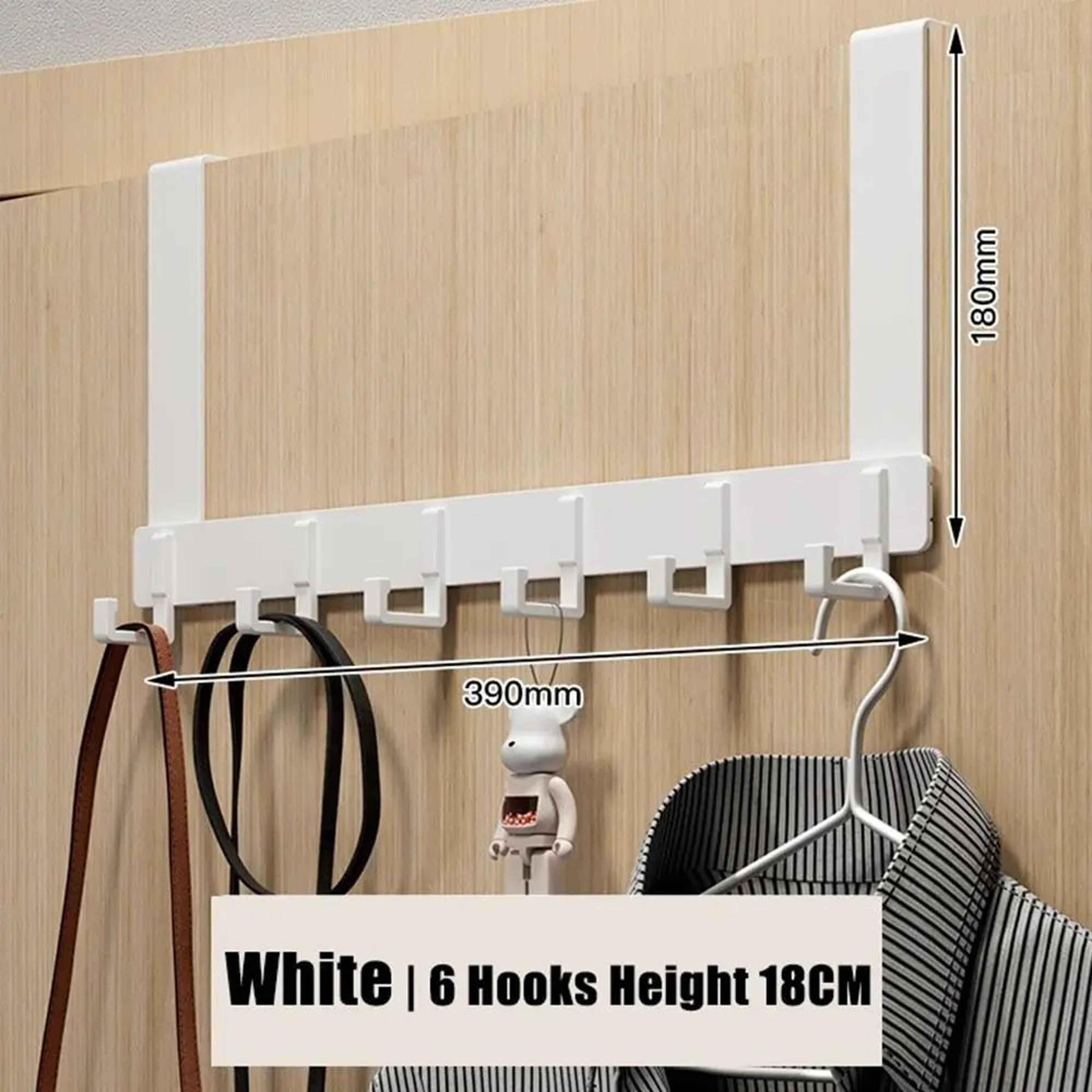 Over The Door 6 Hooks Organizer Rack For Clothes Coats Hats And Towels 10