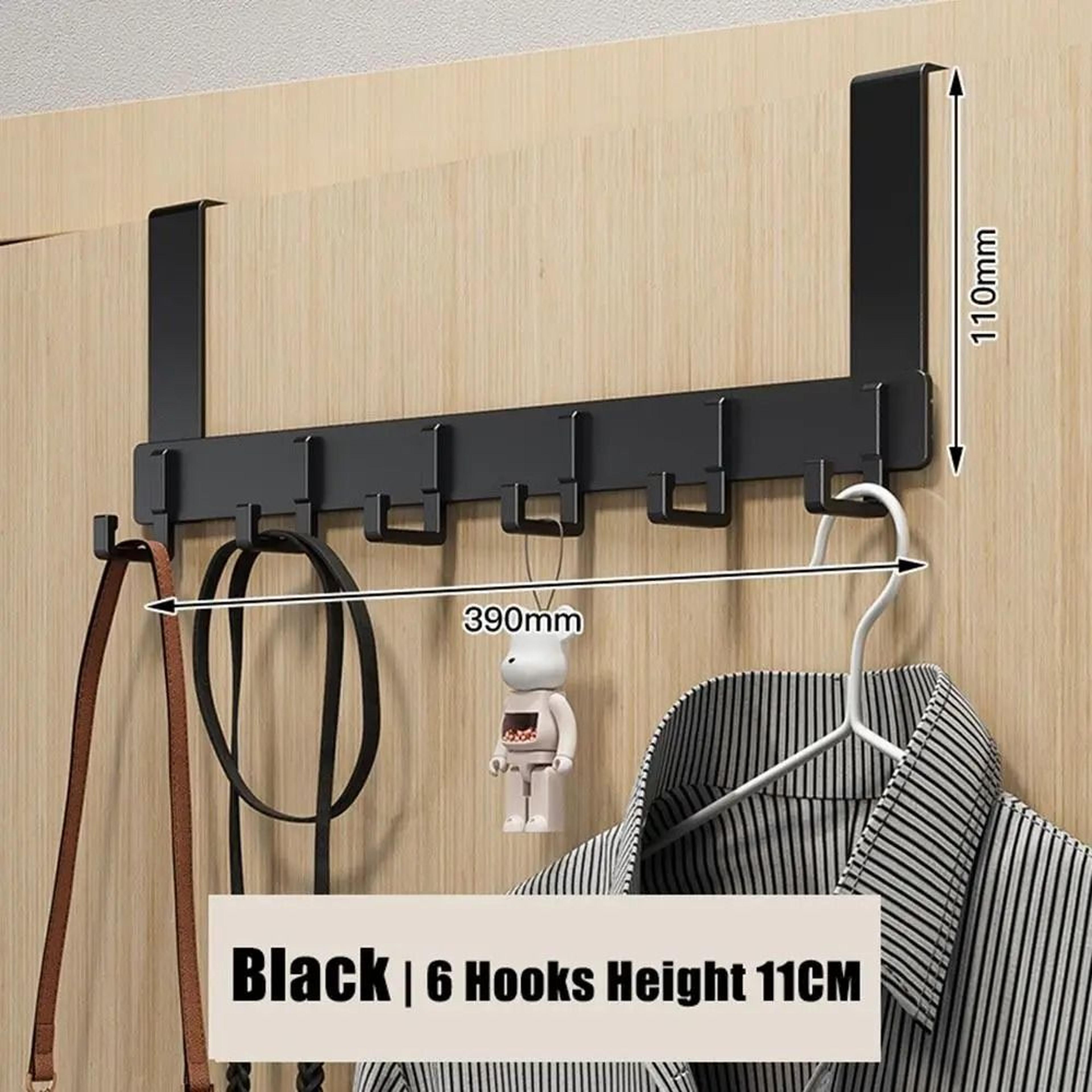 Over The Door 6 Hooks Organizer Rack For Clothes Coats Hats And Towels 8