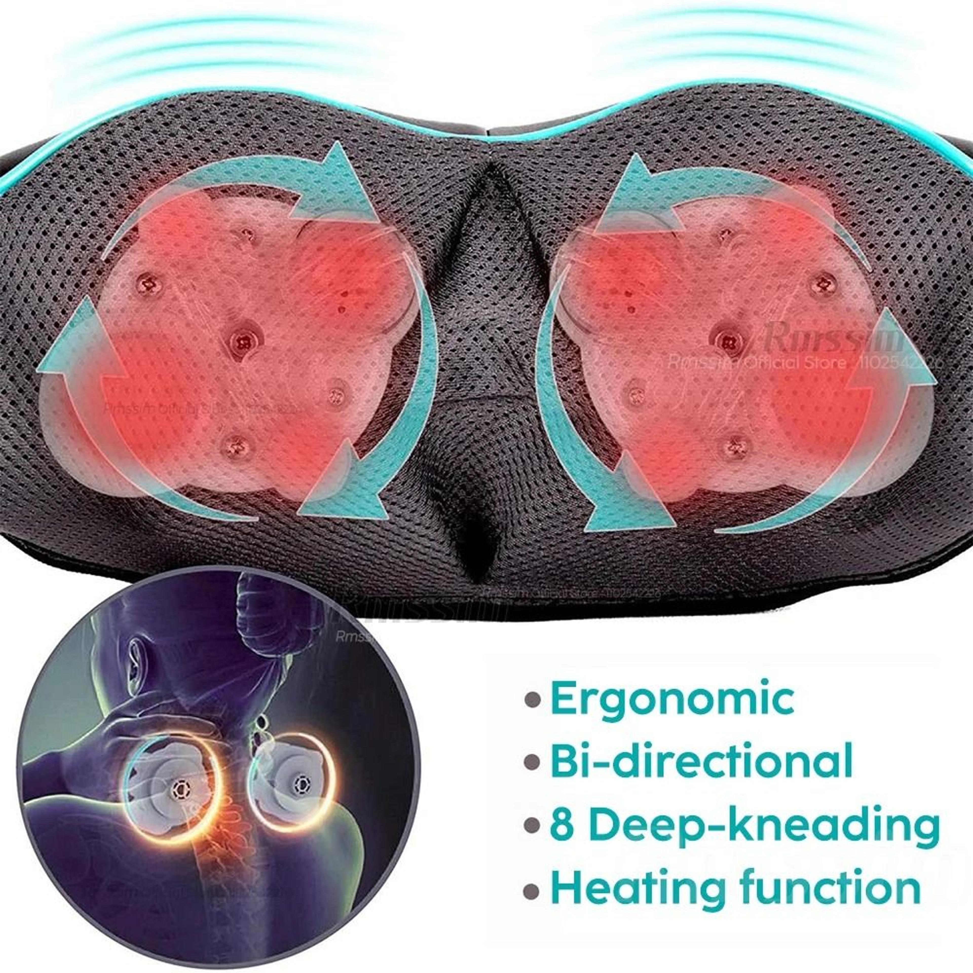 Shiatsu Neck And Shoulder Massager Heated Deep Kneading Back And Body Massage Pillow 1