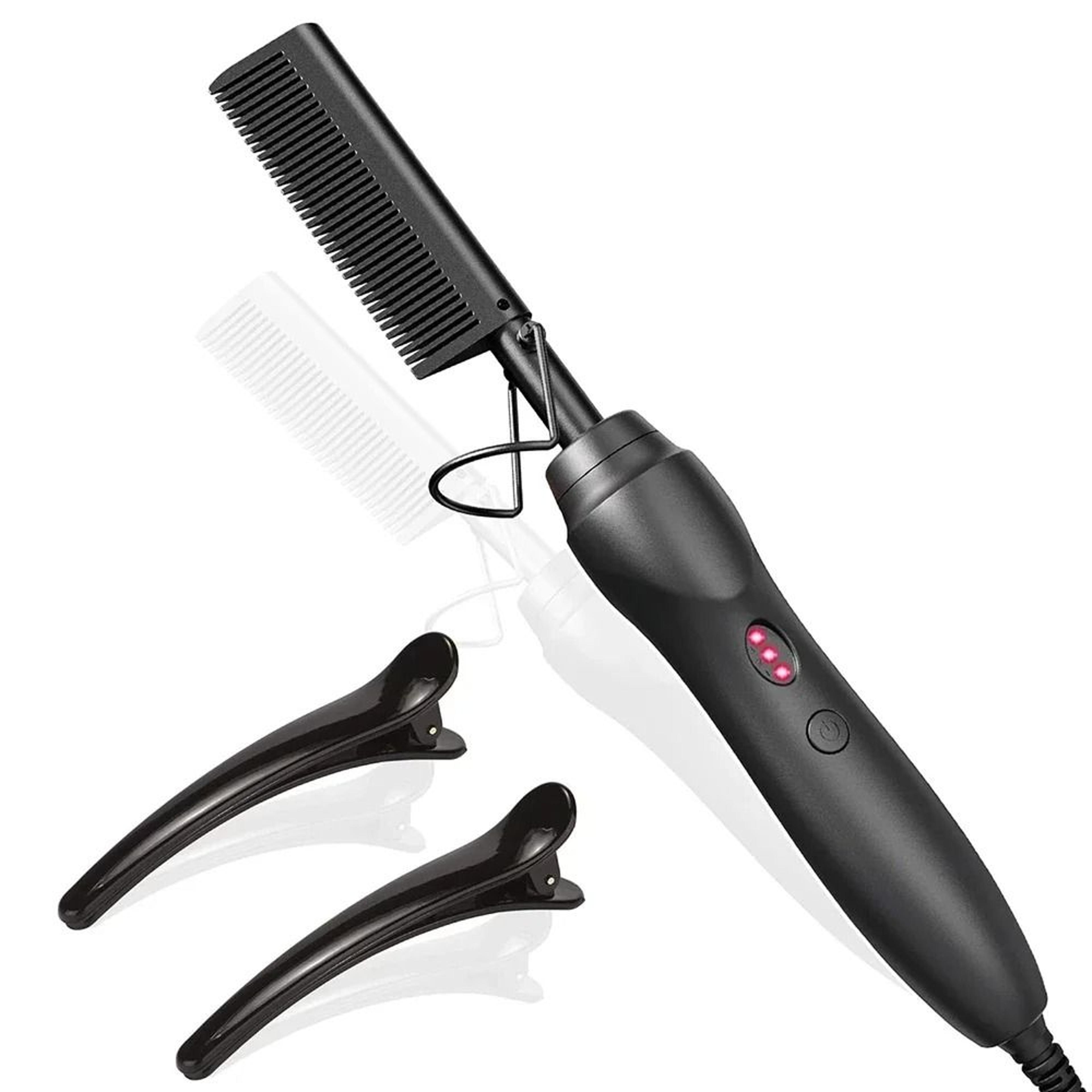 Hot Comb Hair Straightener Portable Ceramic Heat Pressing Comb For Hair And Beard 10