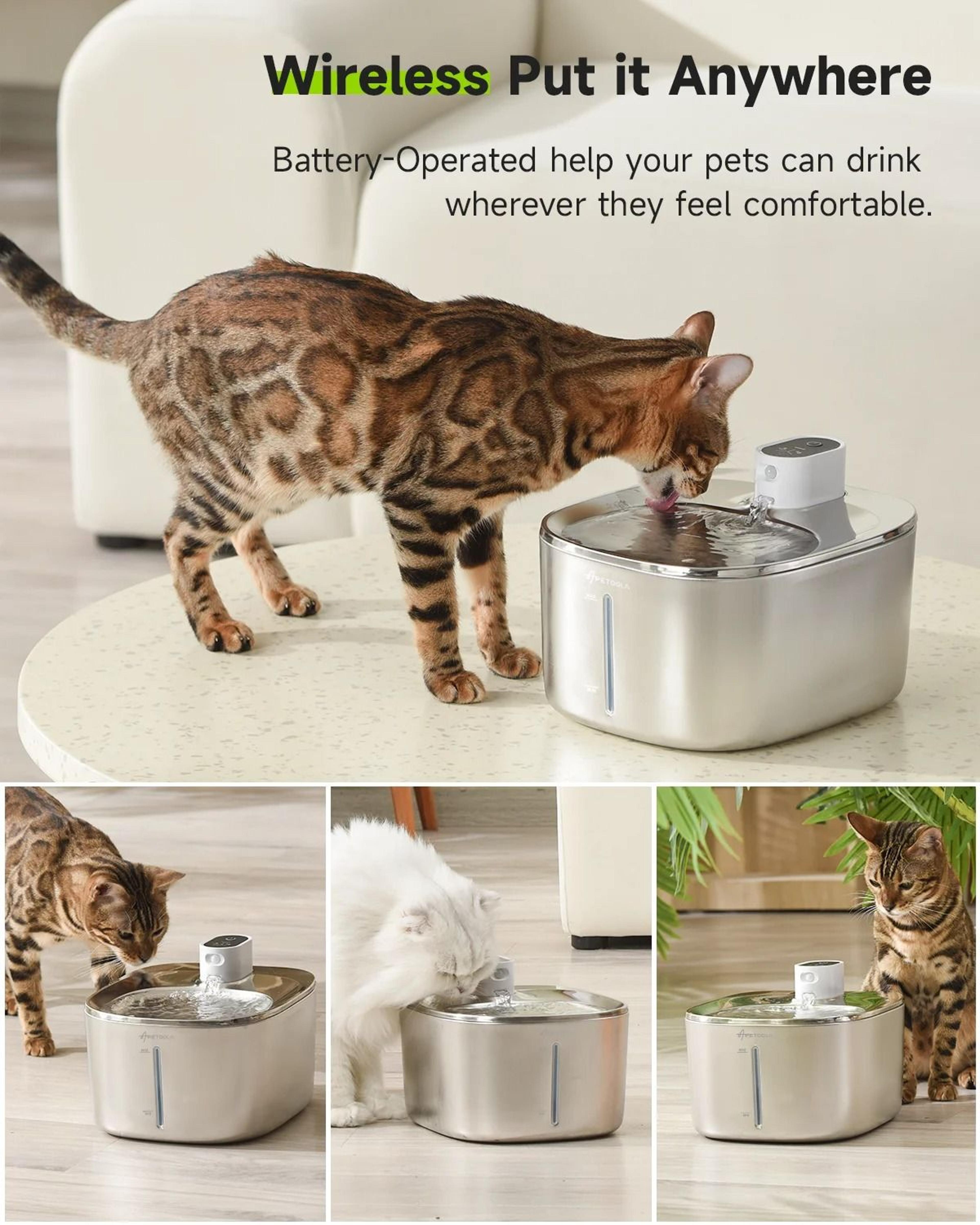Automatic Pet Water Fountain Wireless Smart Drinking Dispenser For Cats And Dogs 2