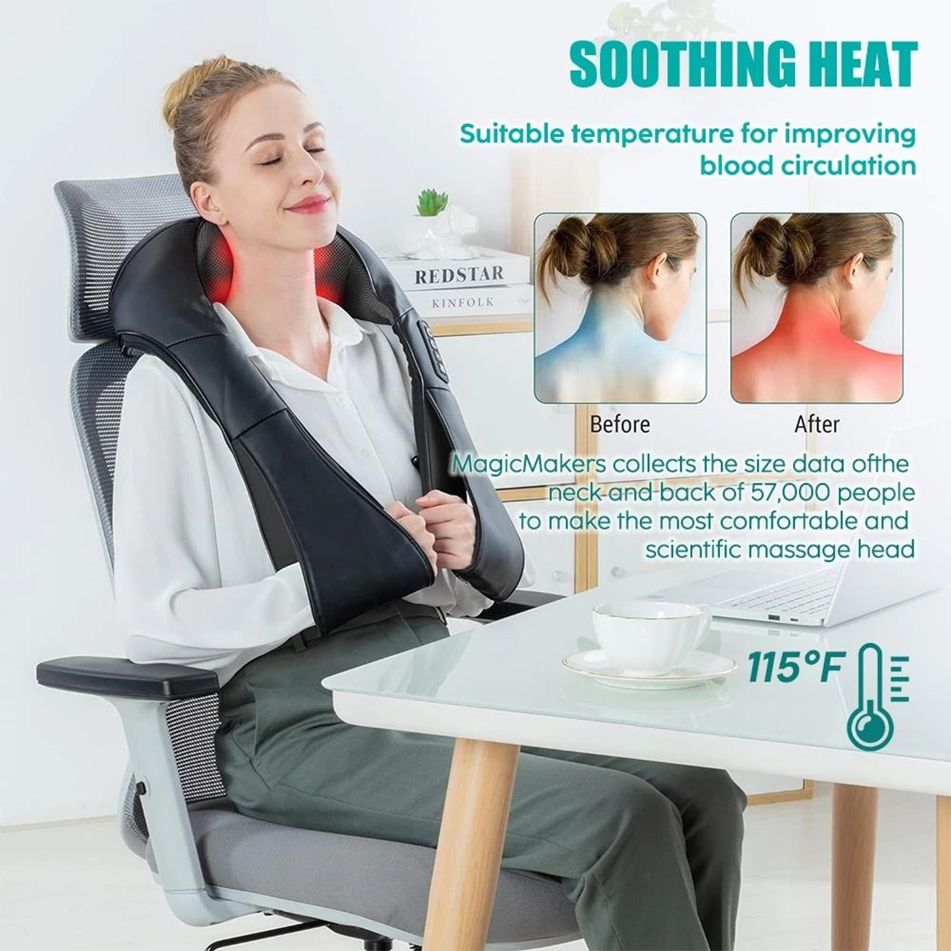Shiatsu Heated Neck And Shoulder Massager With Deep Kneading Therapy 2