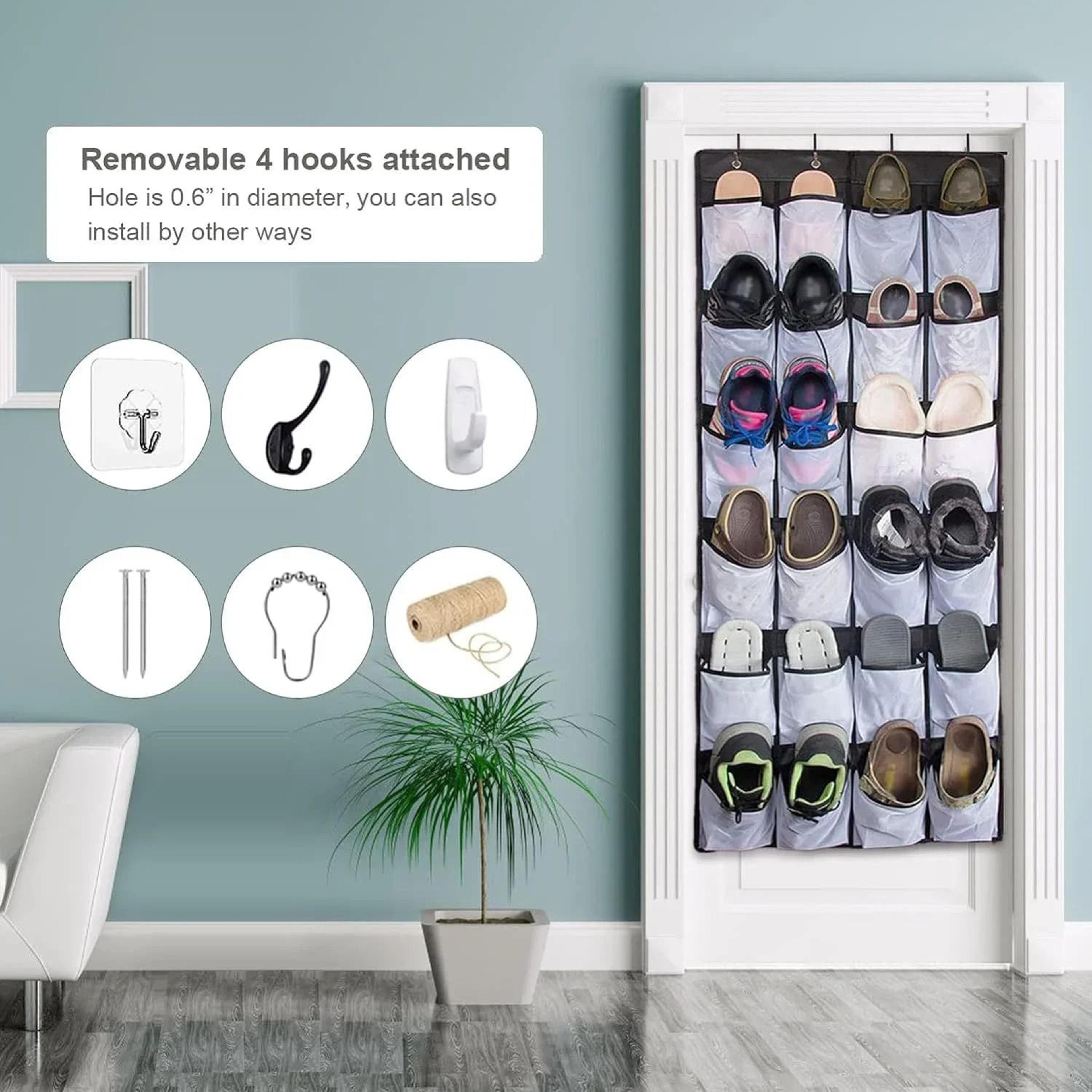 OvertheDoor Hanging Shoe Organizer With 24 Large Mesh Pockets 4