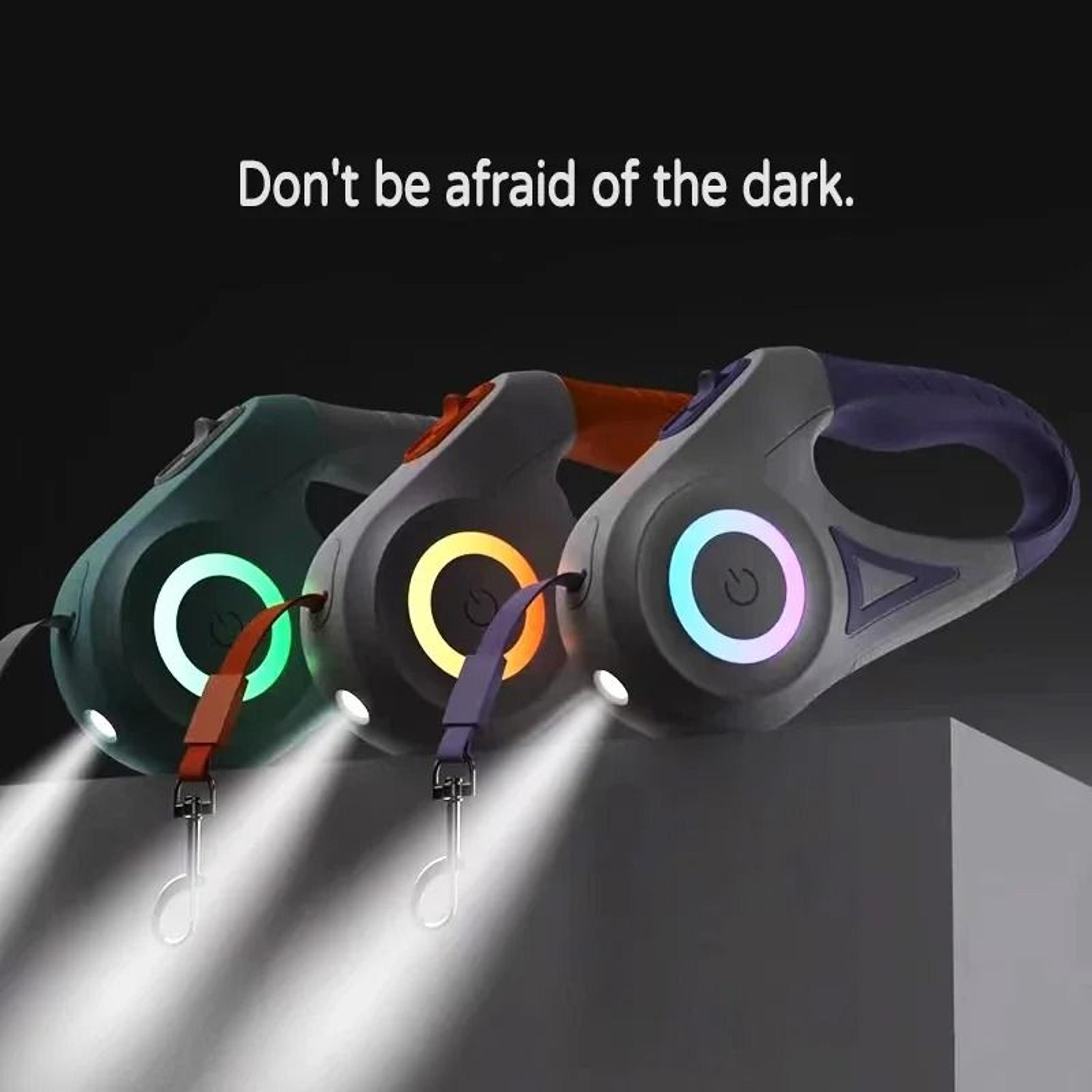 LED Retractable Dog Leash With Light For Small Medium And Large Pets 2