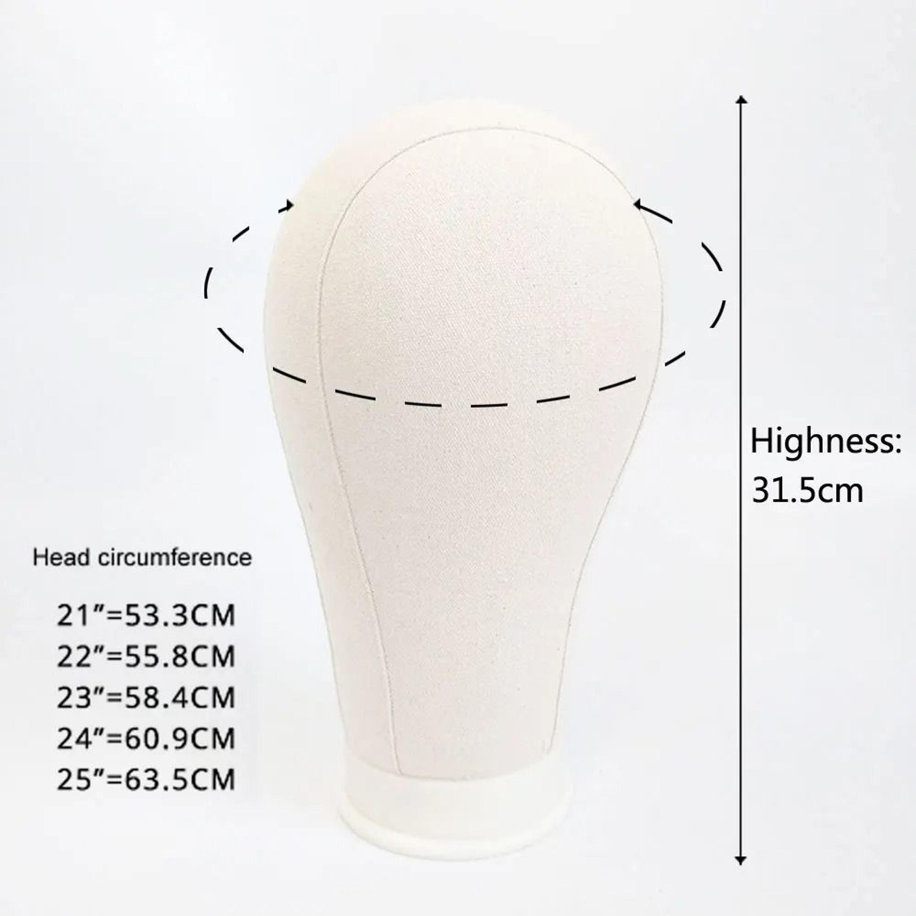 Canvas Wig Head Wig Stand 21 To 24 Inch Mannequin Head For Hairstyling Display And Wig Making With  2