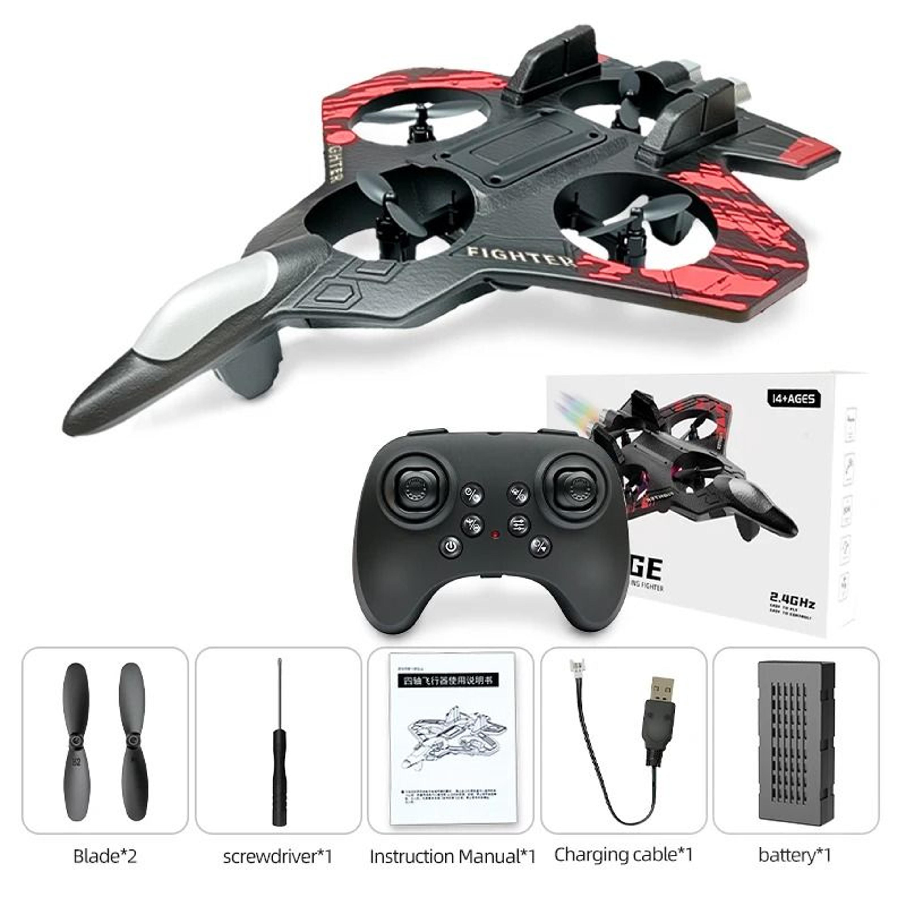L101 RC Foam Airplane 24G Remote Control Fighter Jet With LED Lights And Stunt Flight 7