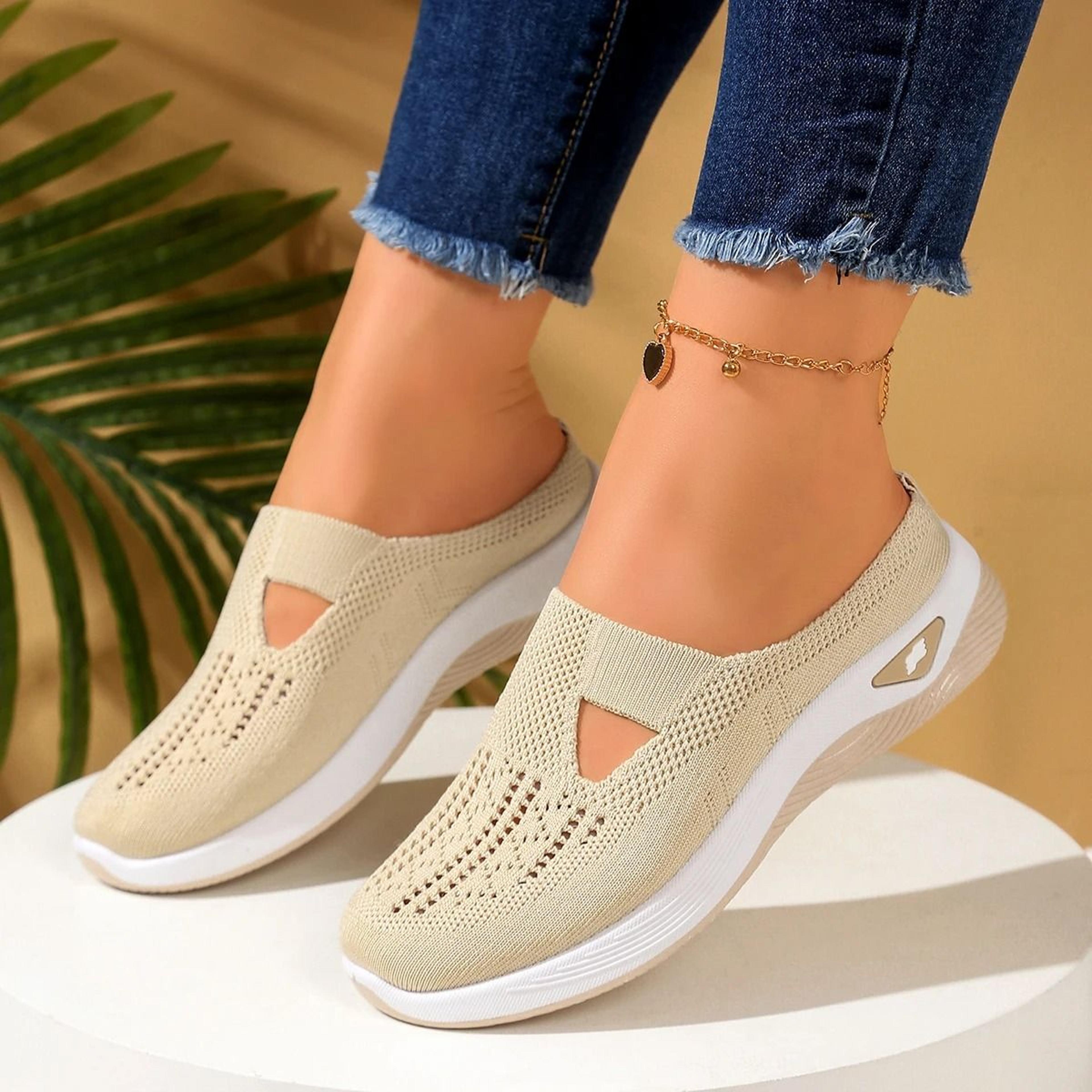 Women Summer Slip On Half Slippers With Vent Comfortable Home Shoes 11