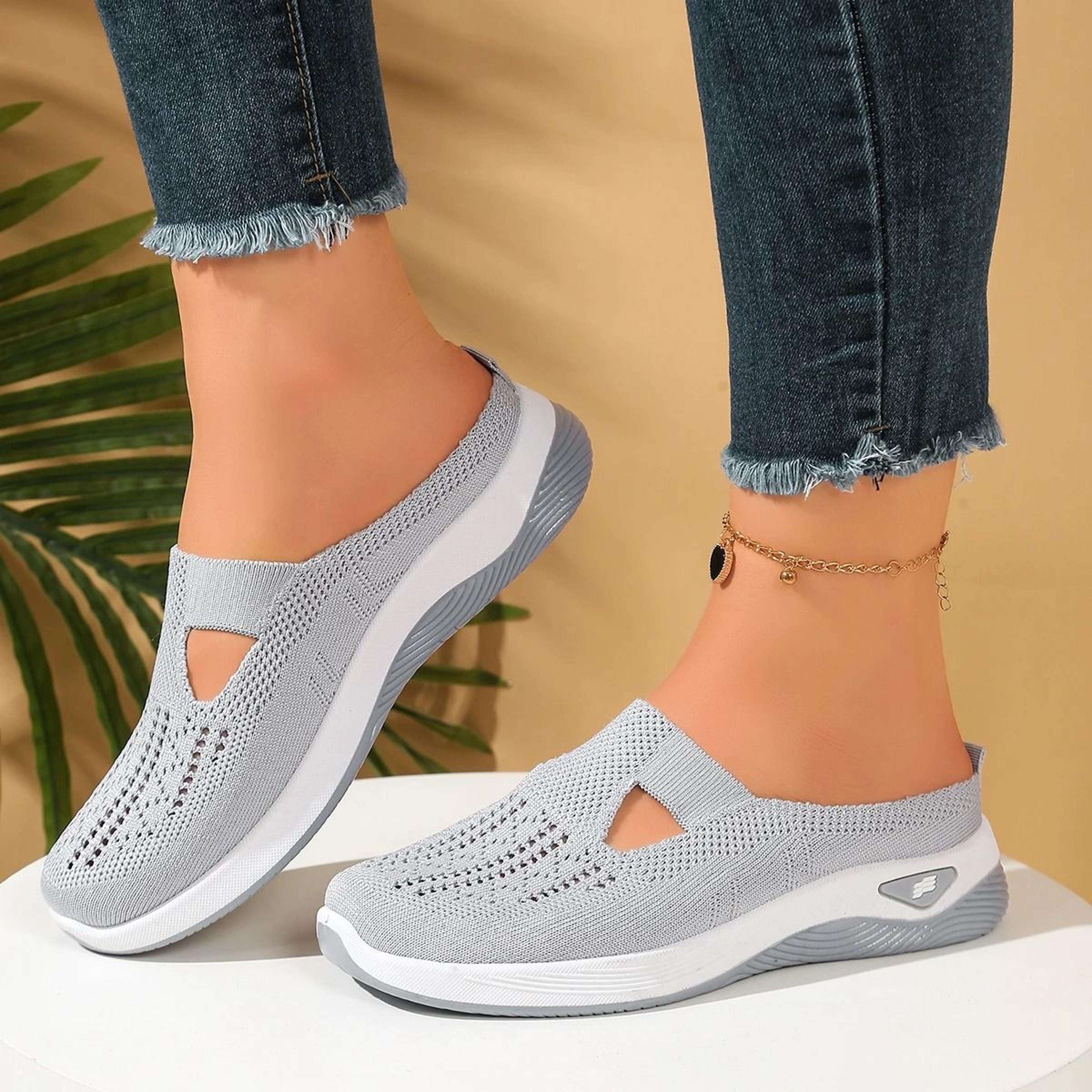 Women Summer Slip On Half Slippers With Vent Comfortable Home Shoes 3