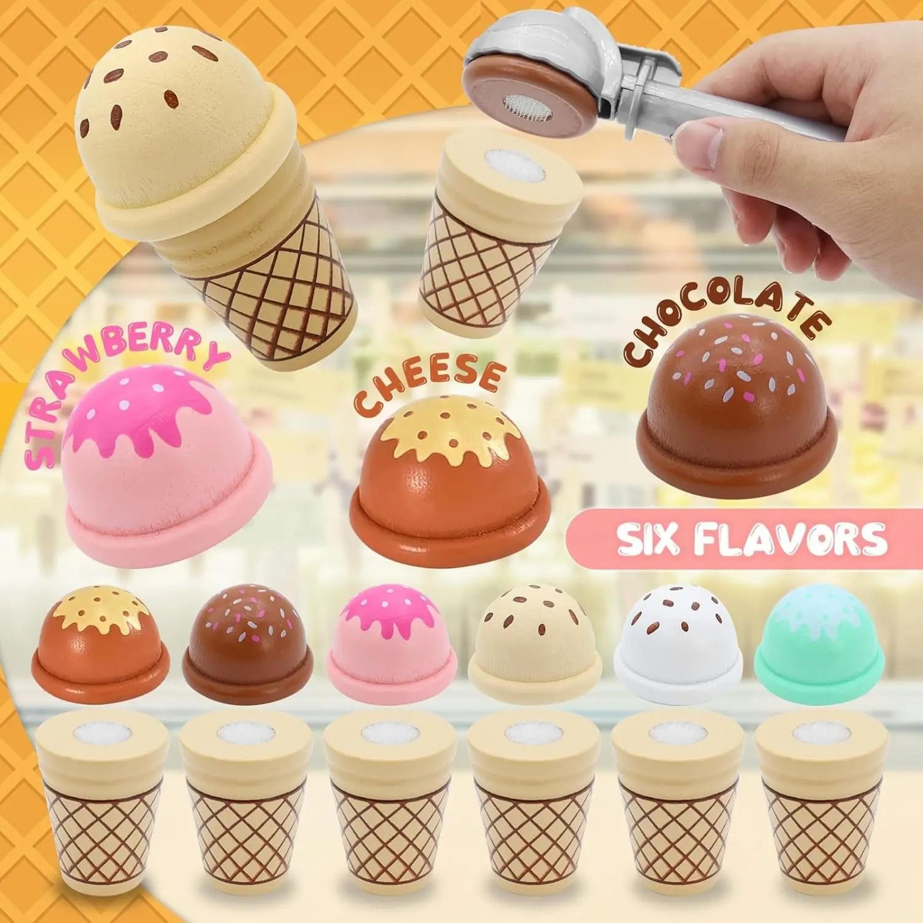 Ice Cream Counter Playset Pretend Play Kitchen Toy With Coins For Kids Boys And Girls 4