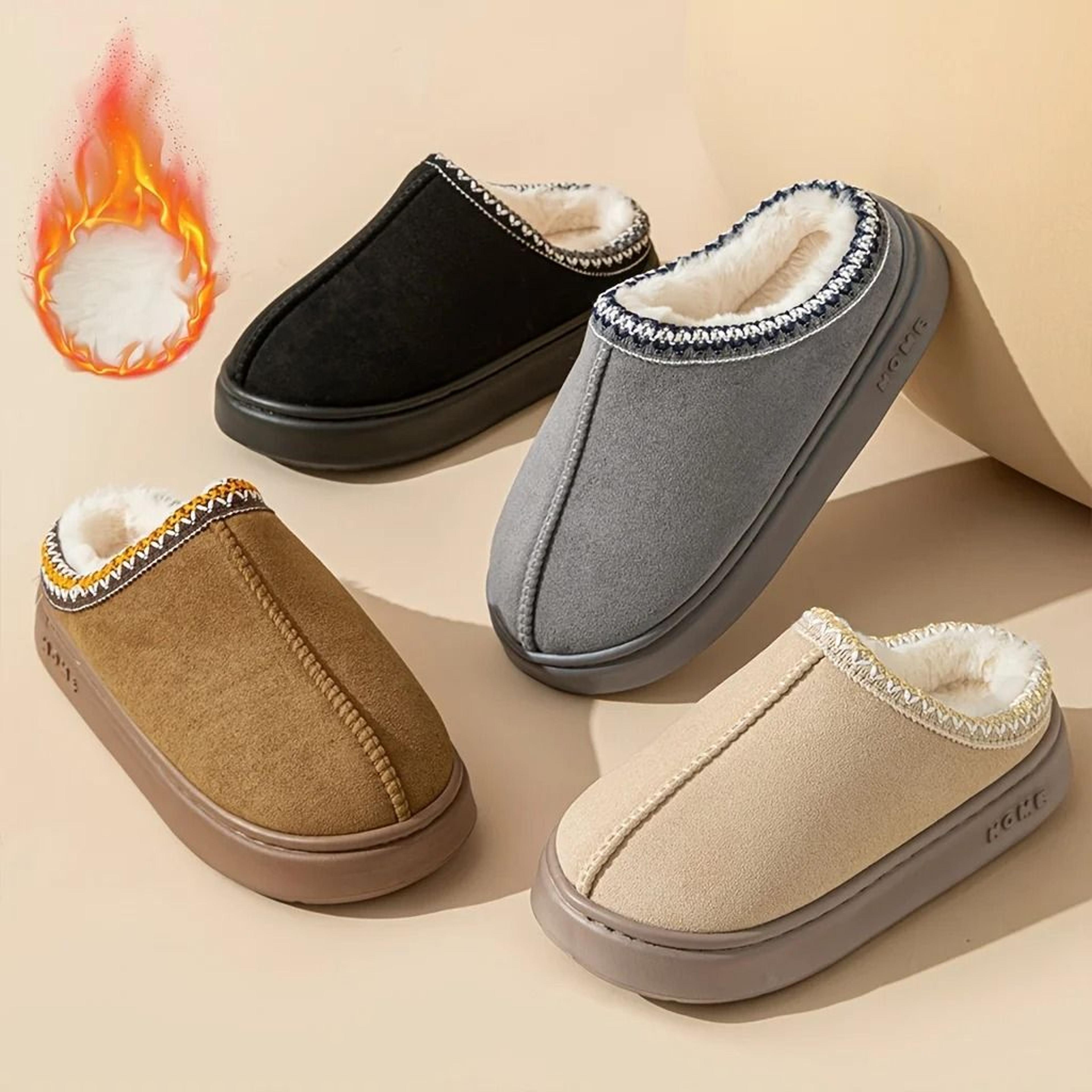 Women Comfort Lined Winter Slippers Soft Sole Indoor Outdoor Warm Shoes 0