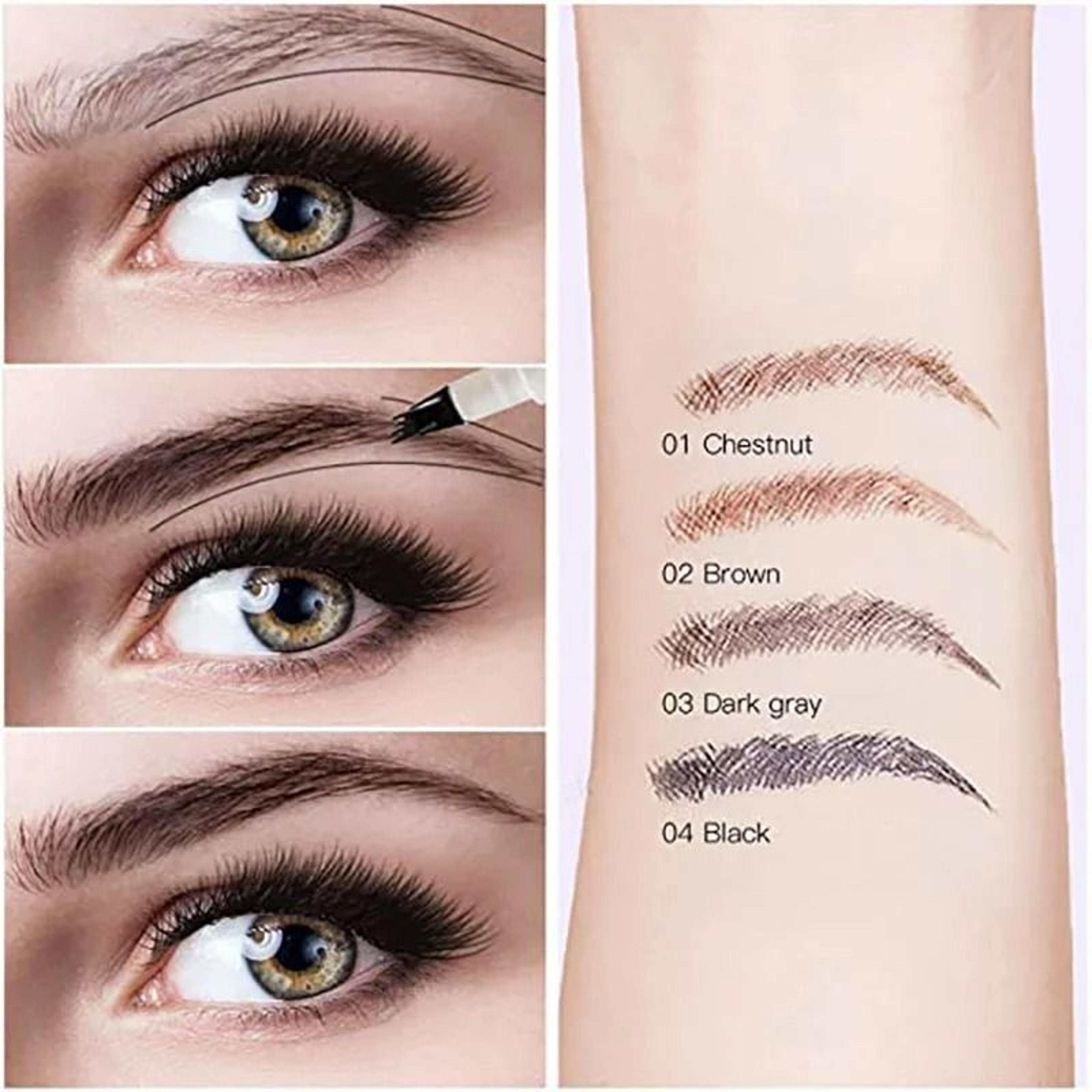 Waterproof Microblading Eyebrow Pen With 4Tip Applicator For Natural Brow Definition 4