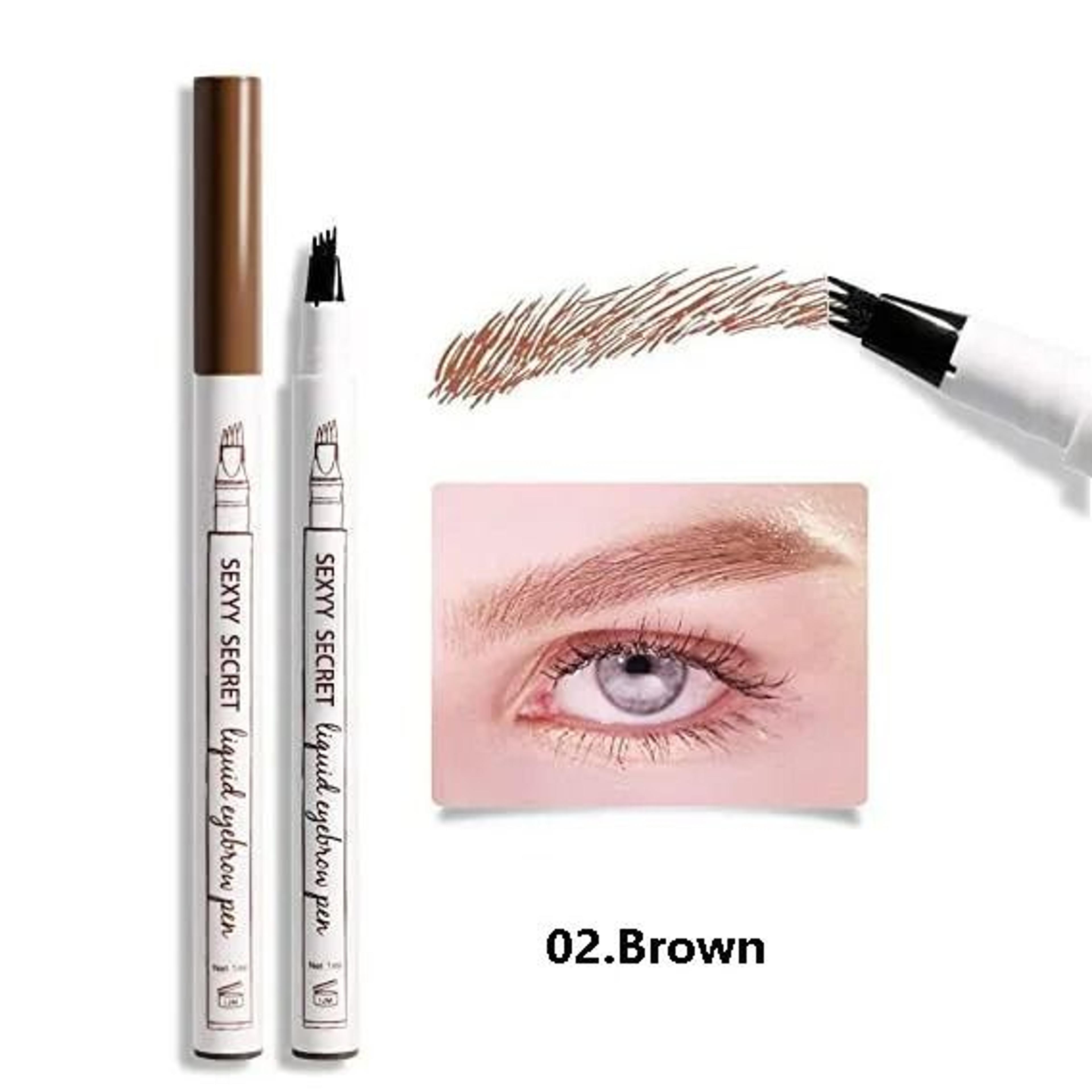 Waterproof Microblading Eyebrow Pen With 4Tip Applicator For Natural Brow Definition 7