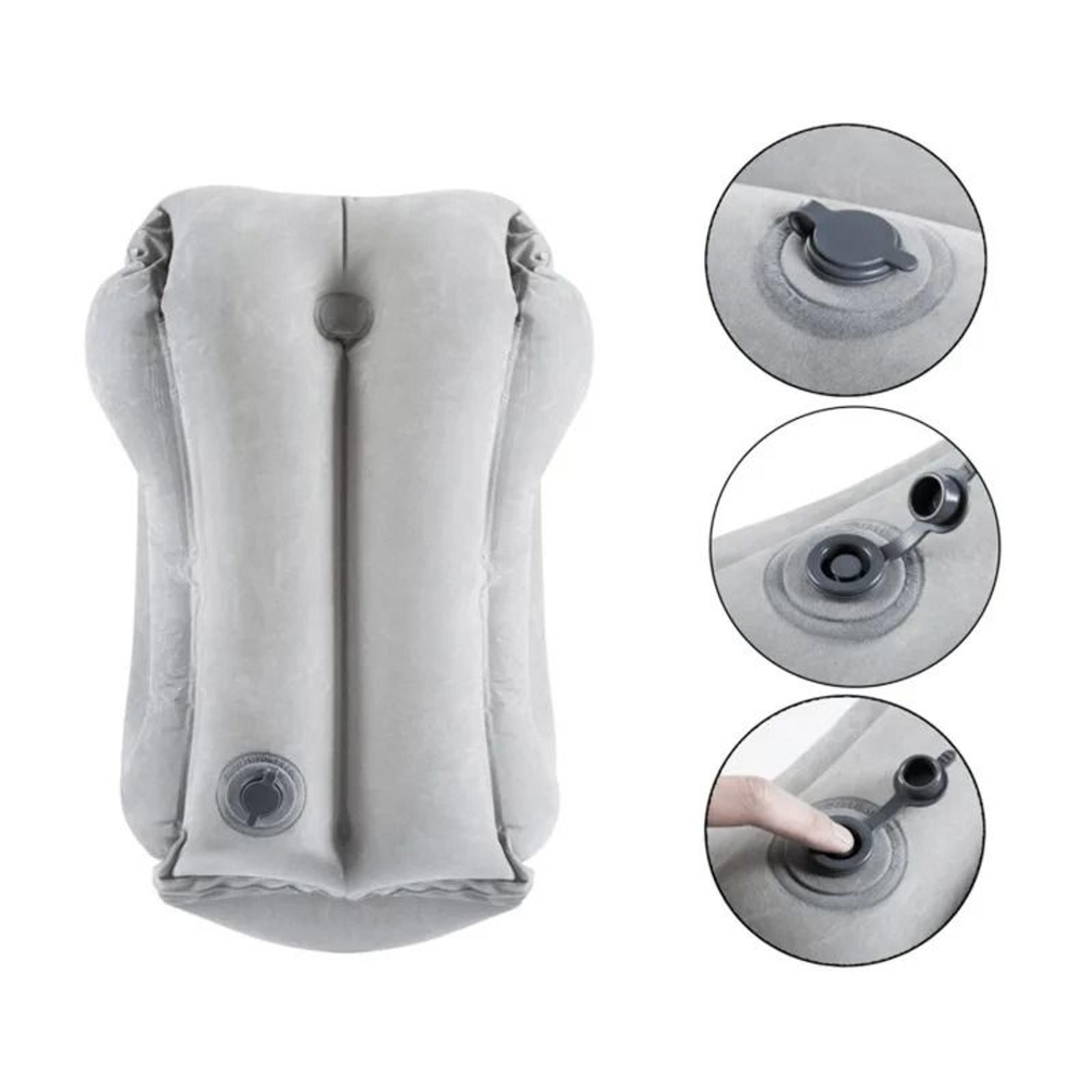 Inflatable Travel Pillow With Chin Support And Headrest Cushion For Airplane Car And Offic 4